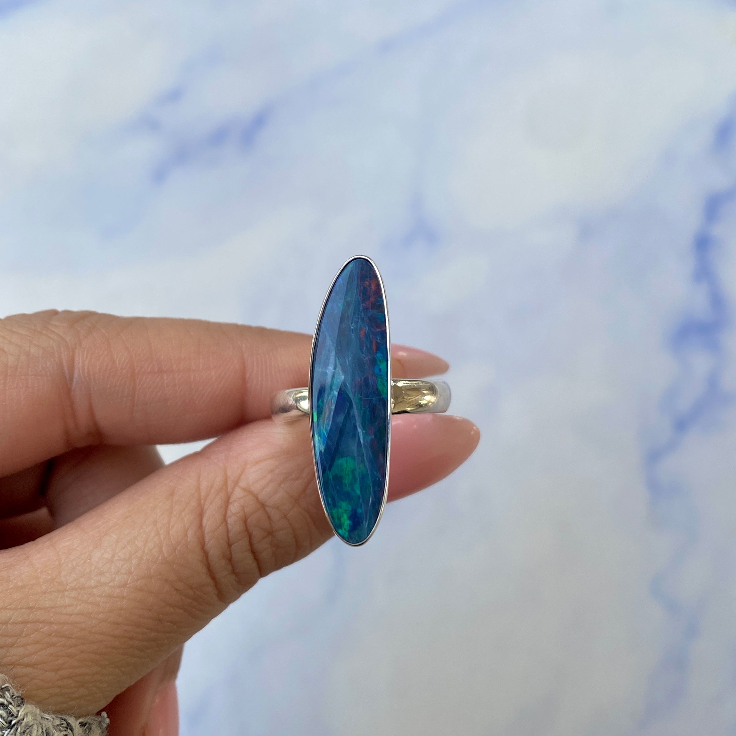 Australian Opal Adjustable Ring-(AOD-R-19.)