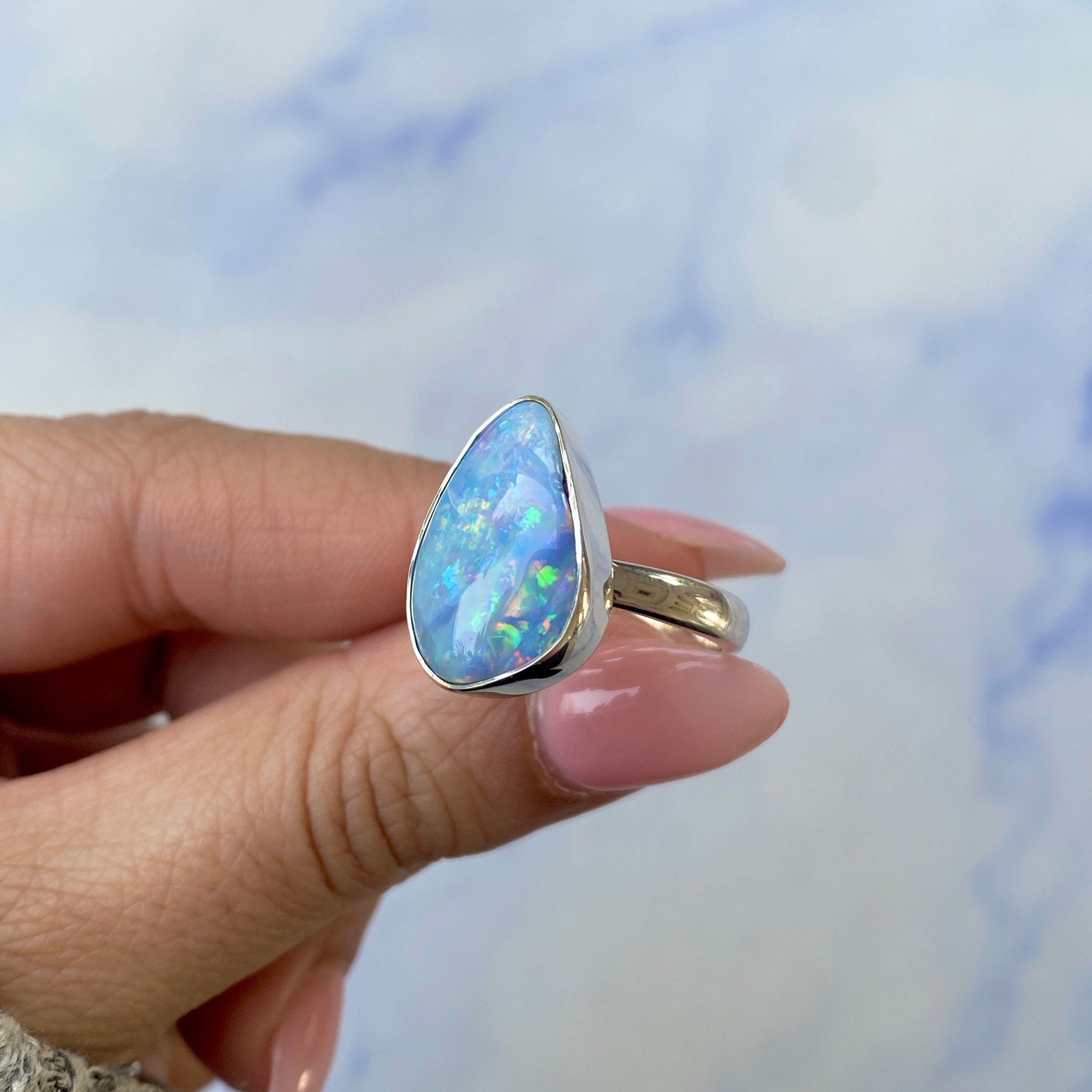 Australian Opal Adjustable Ring-(AOD-R-21.)
