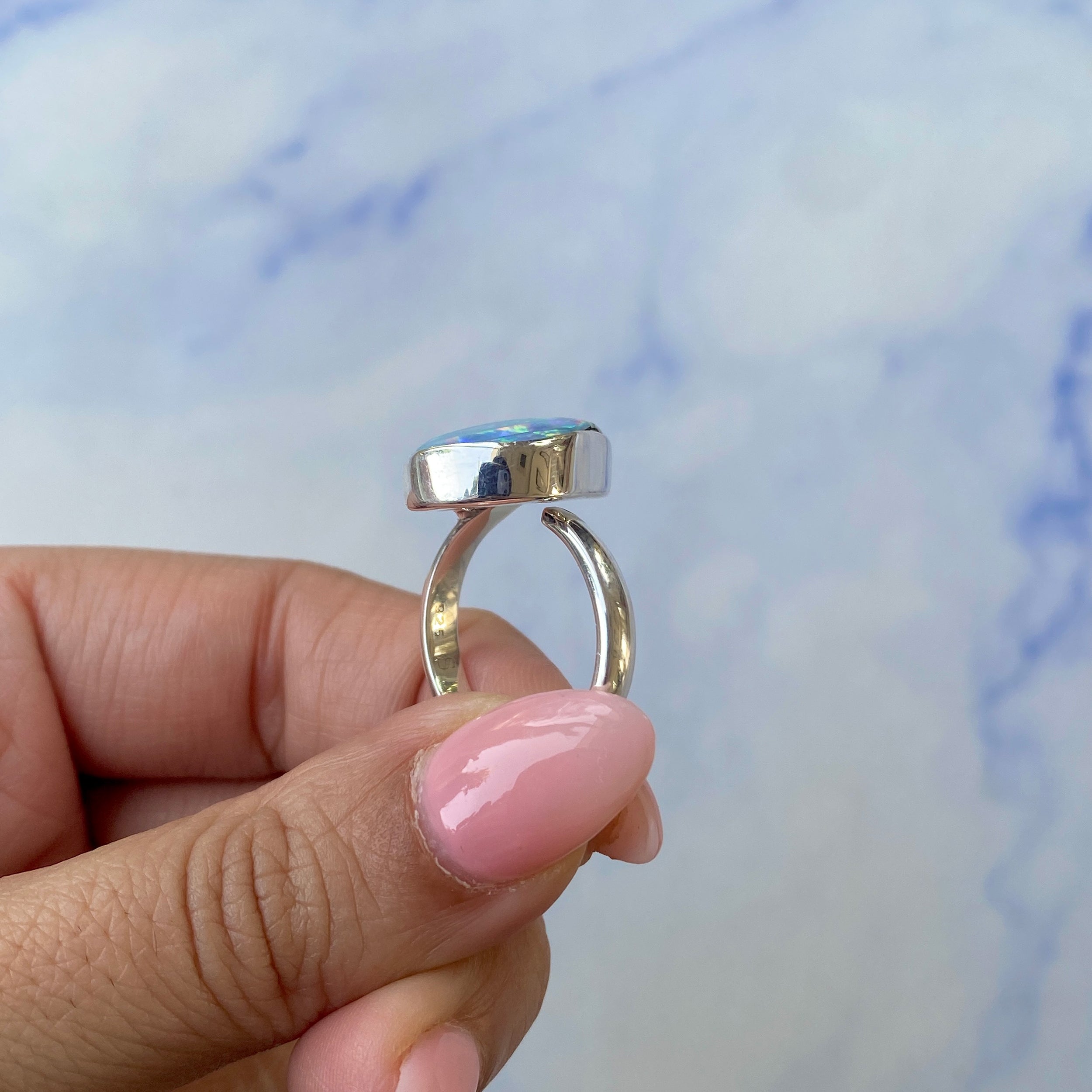 Australian Opal Adjustable Ring-(AOD-R-21.)
