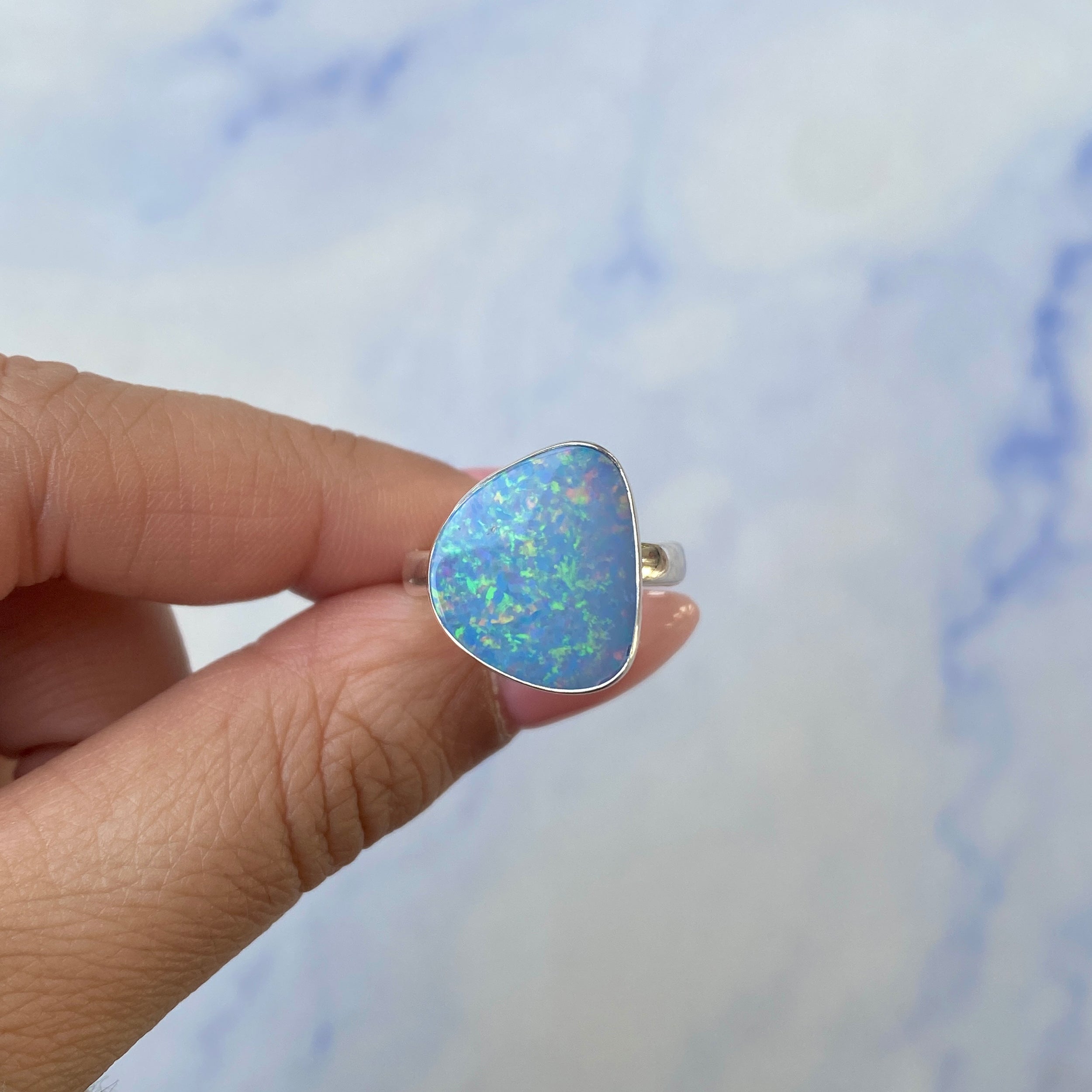 Australian Opal Adjustable Ring-(AOD-R-22.)