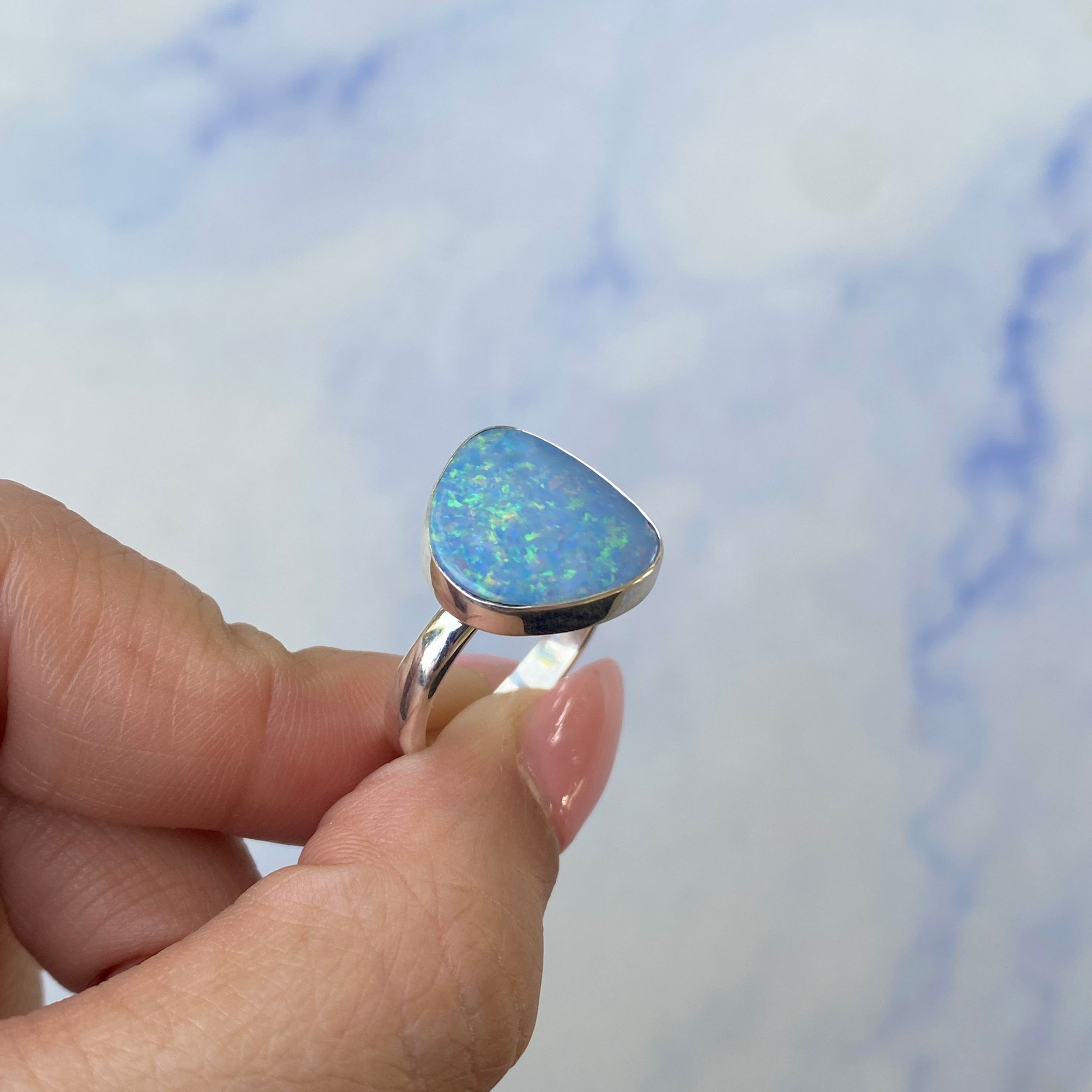 Australian Opal Adjustable Ring-(AOD-R-22.)