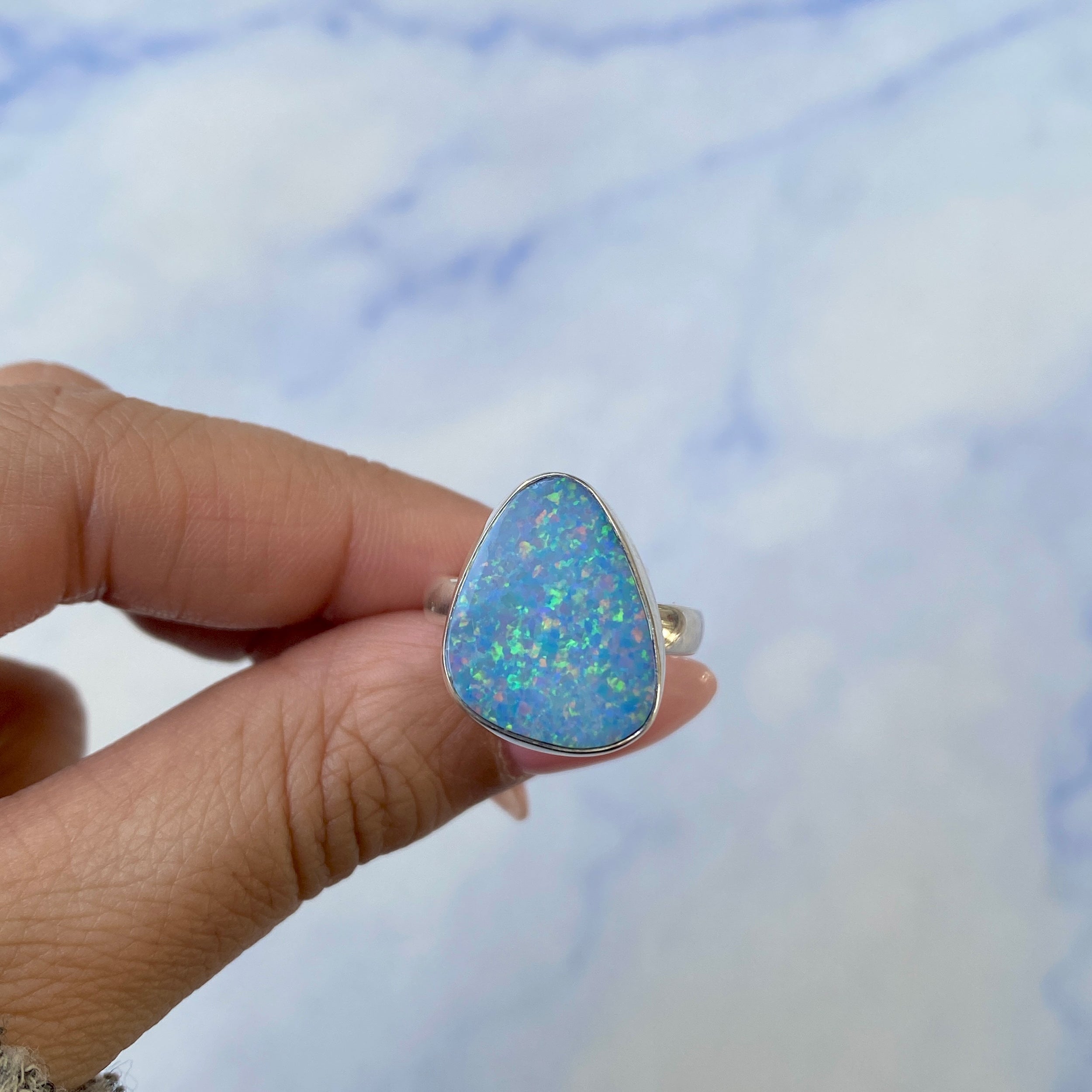 Australian Opal Adjustable Ring-(AOD-R-3.)