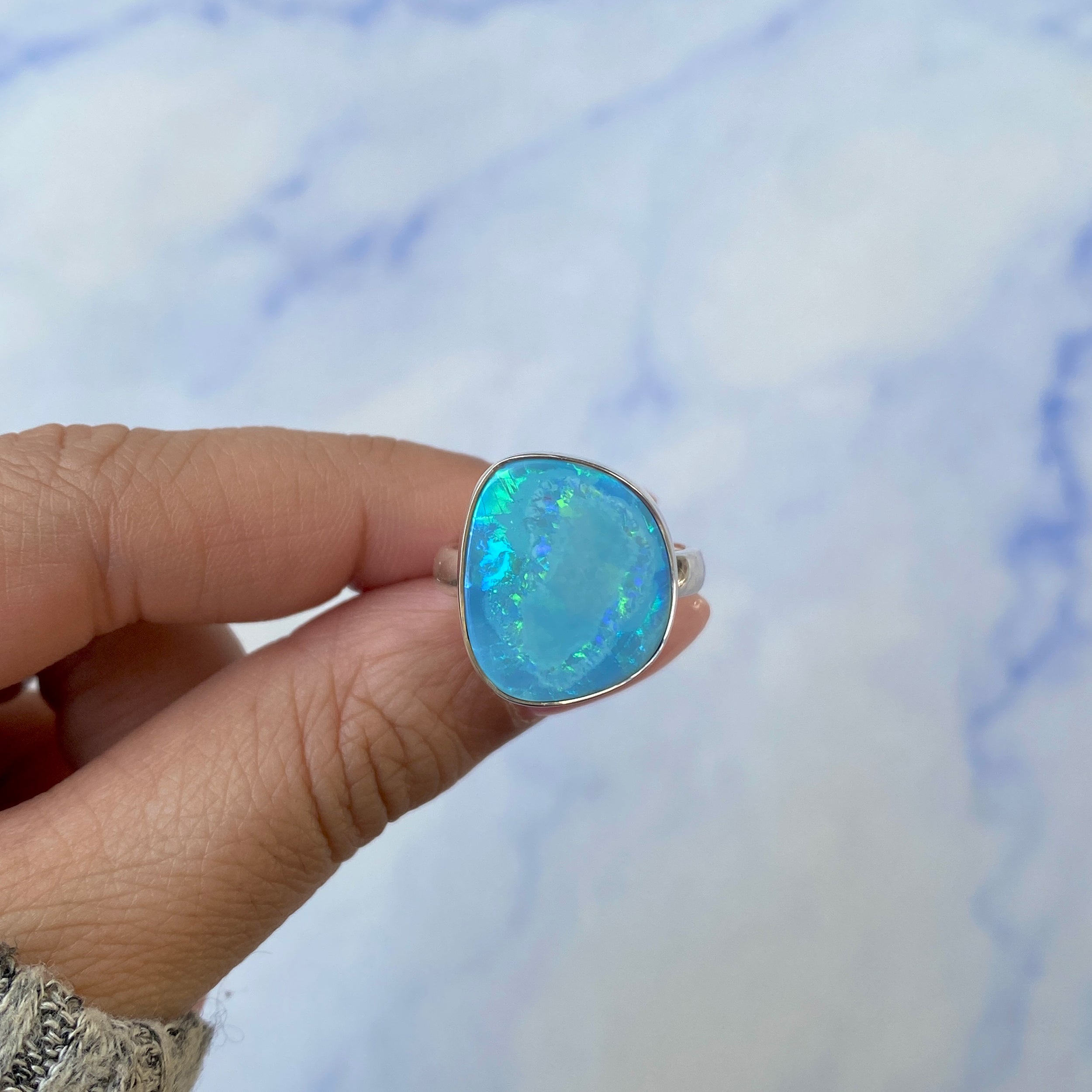 Australian Opal Adjustable Ring-(AOD-R-4.)