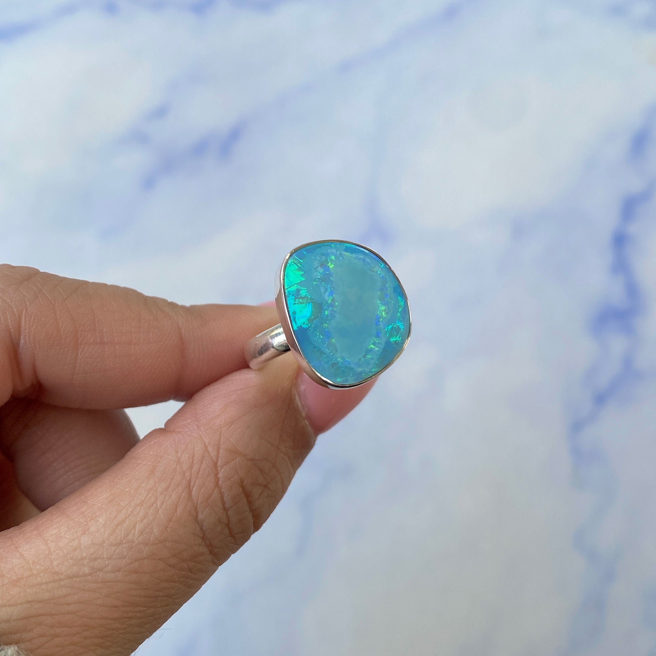 Australian Opal Adjustable Ring-(AOD-R-4.)