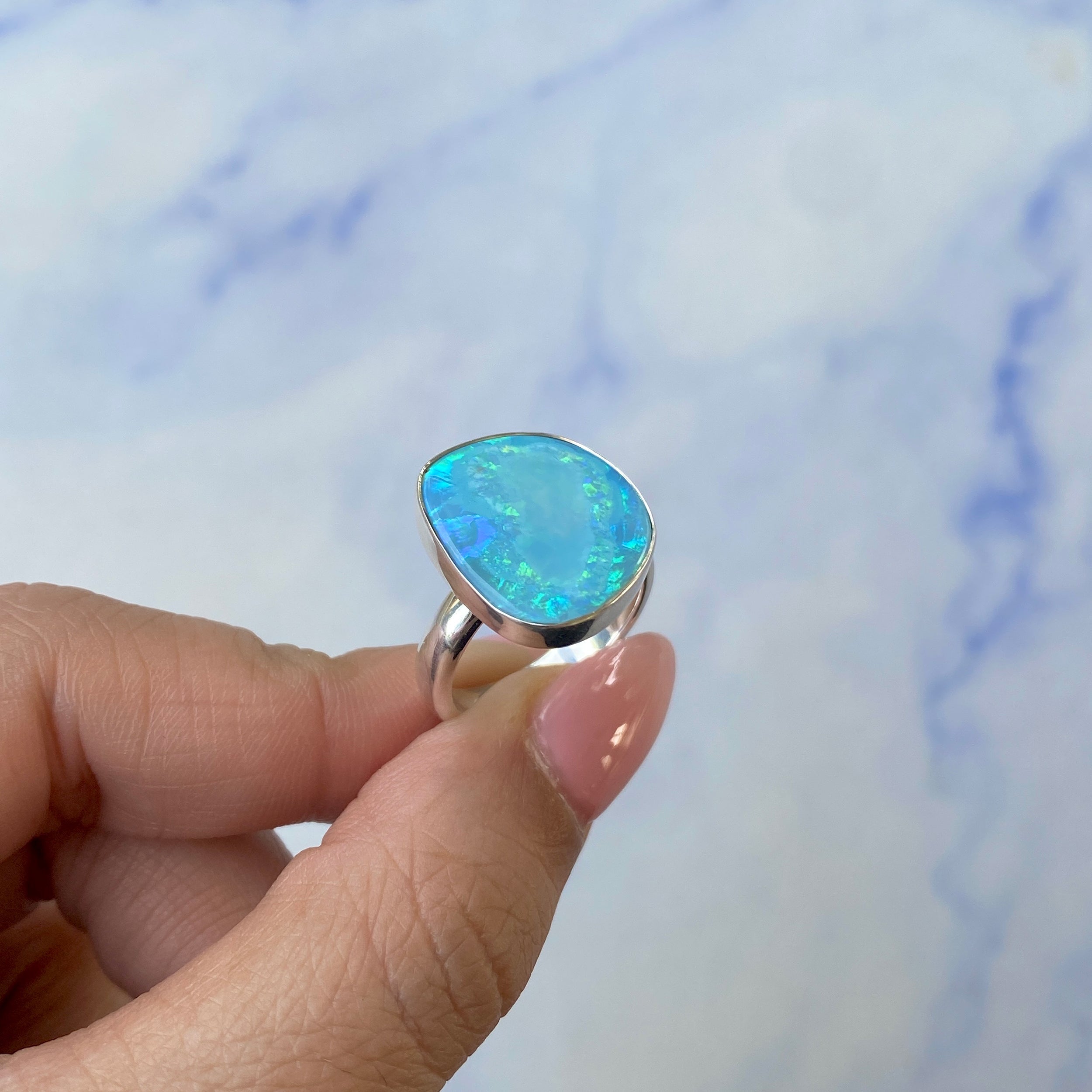Australian Opal Adjustable Ring-(AOD-R-4.)