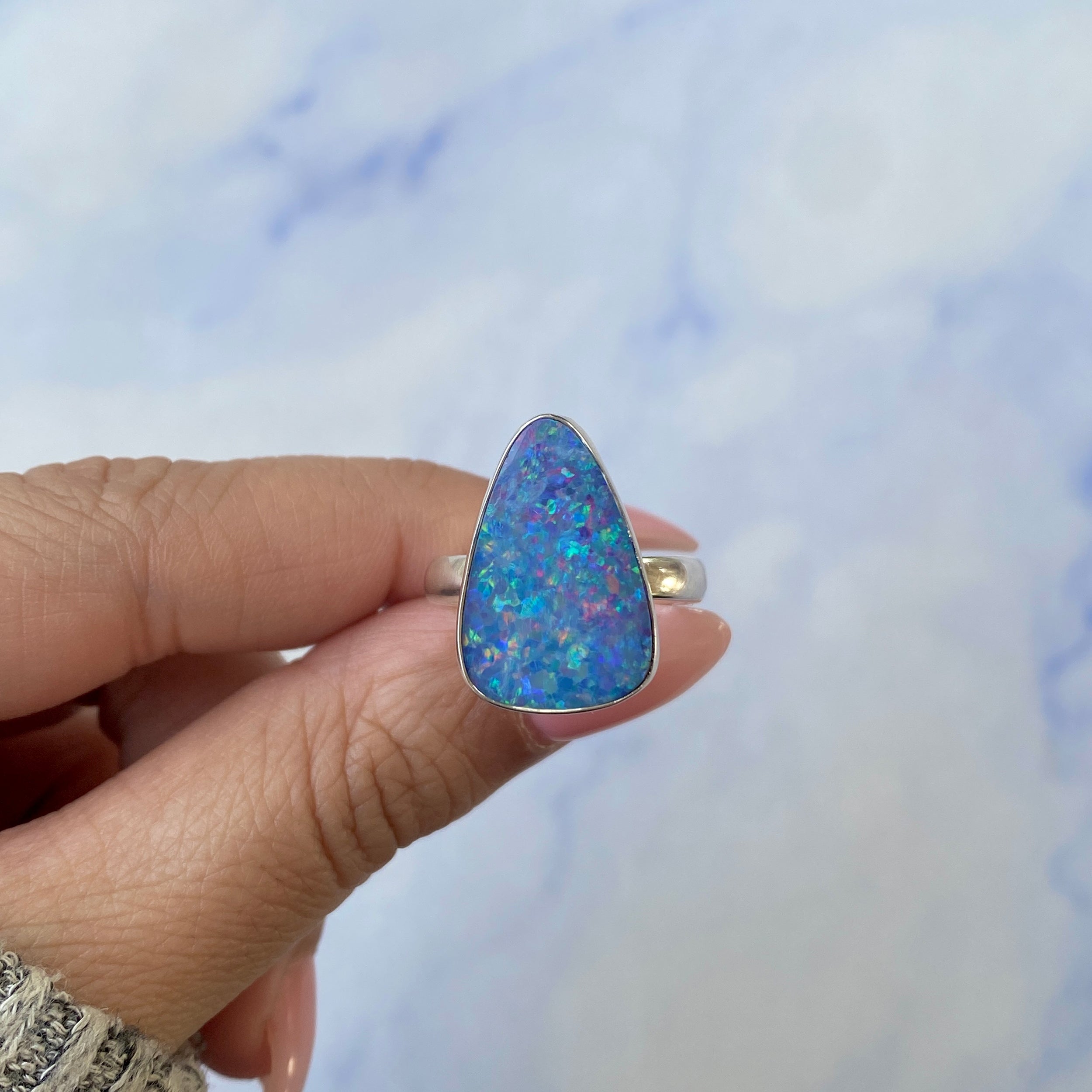 Australian Opal Adjustable Ring-(AOD-R-5.)