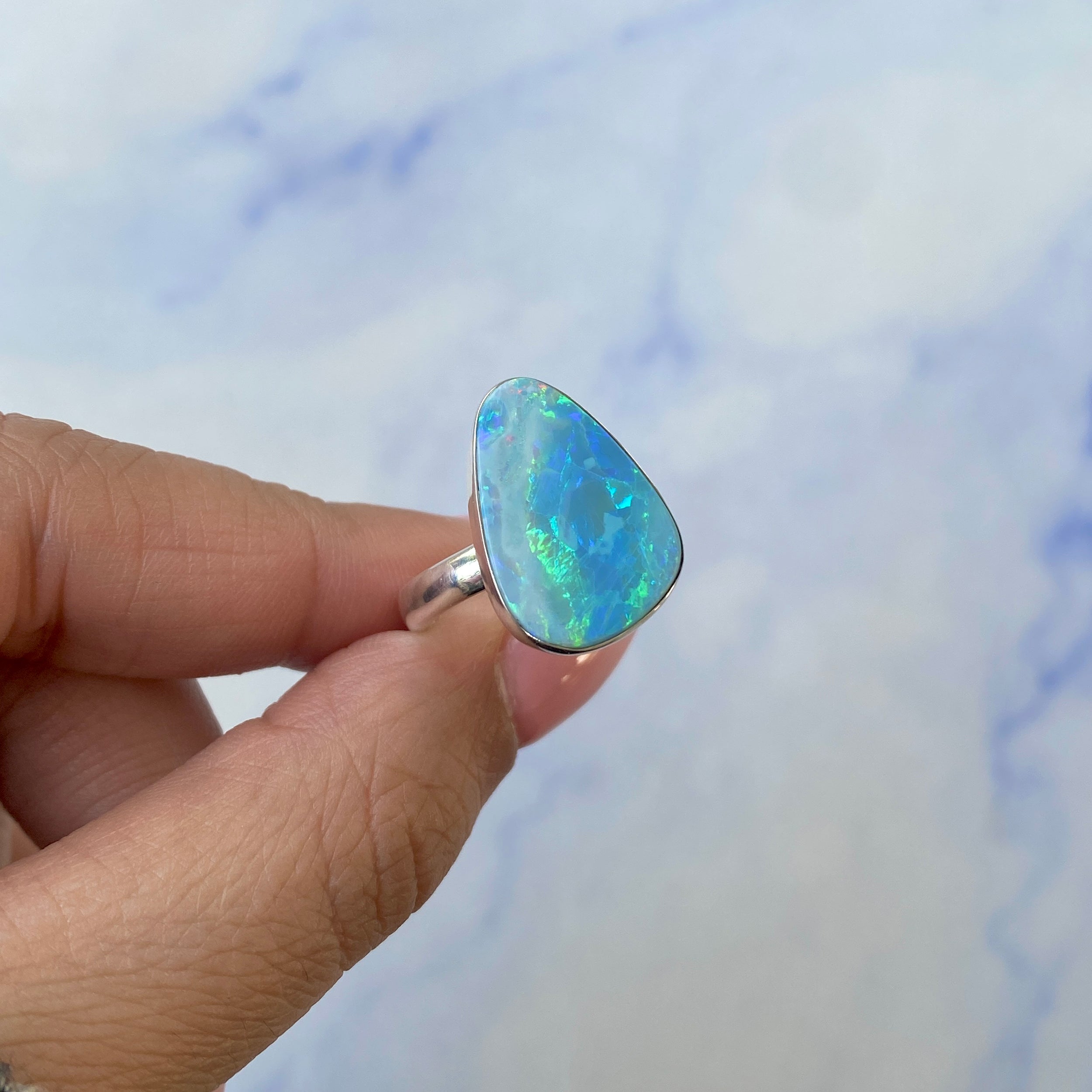Australian Opal Adjustable Ring-(AOD-R-6.)