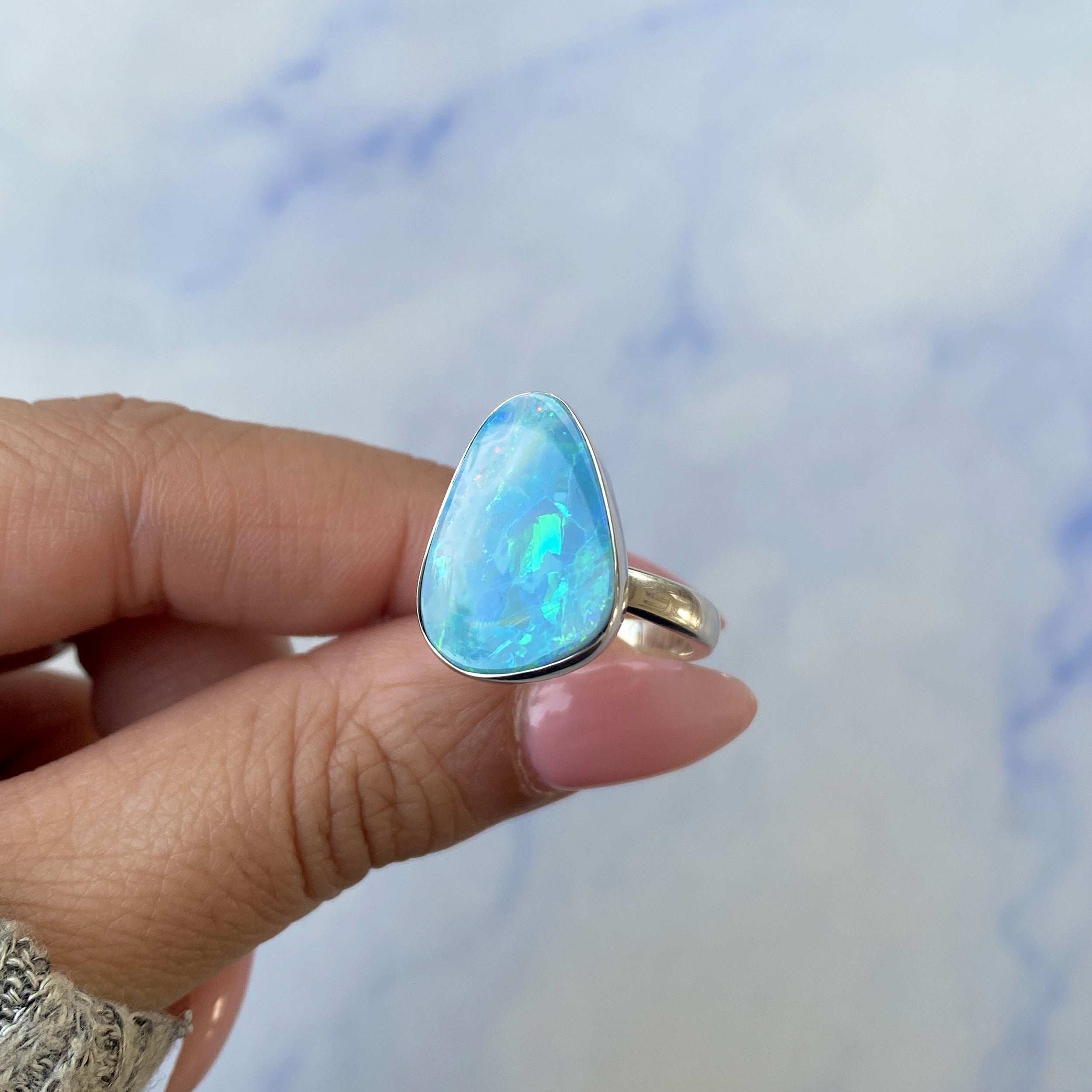 Australian Opal Adjustable Ring-(AOD-R-6.)