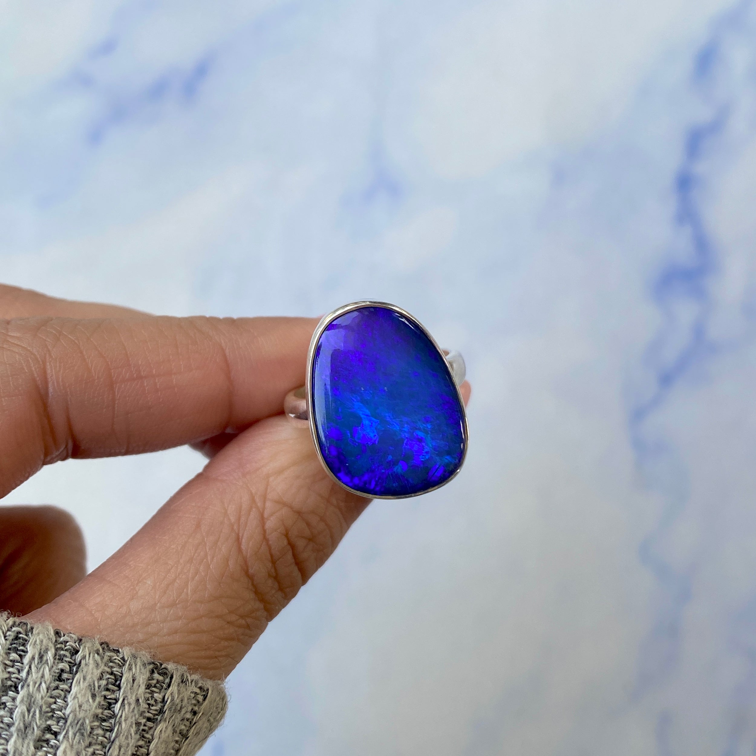 Australian Opal Adjustable Ring-(AOD-R-7.)