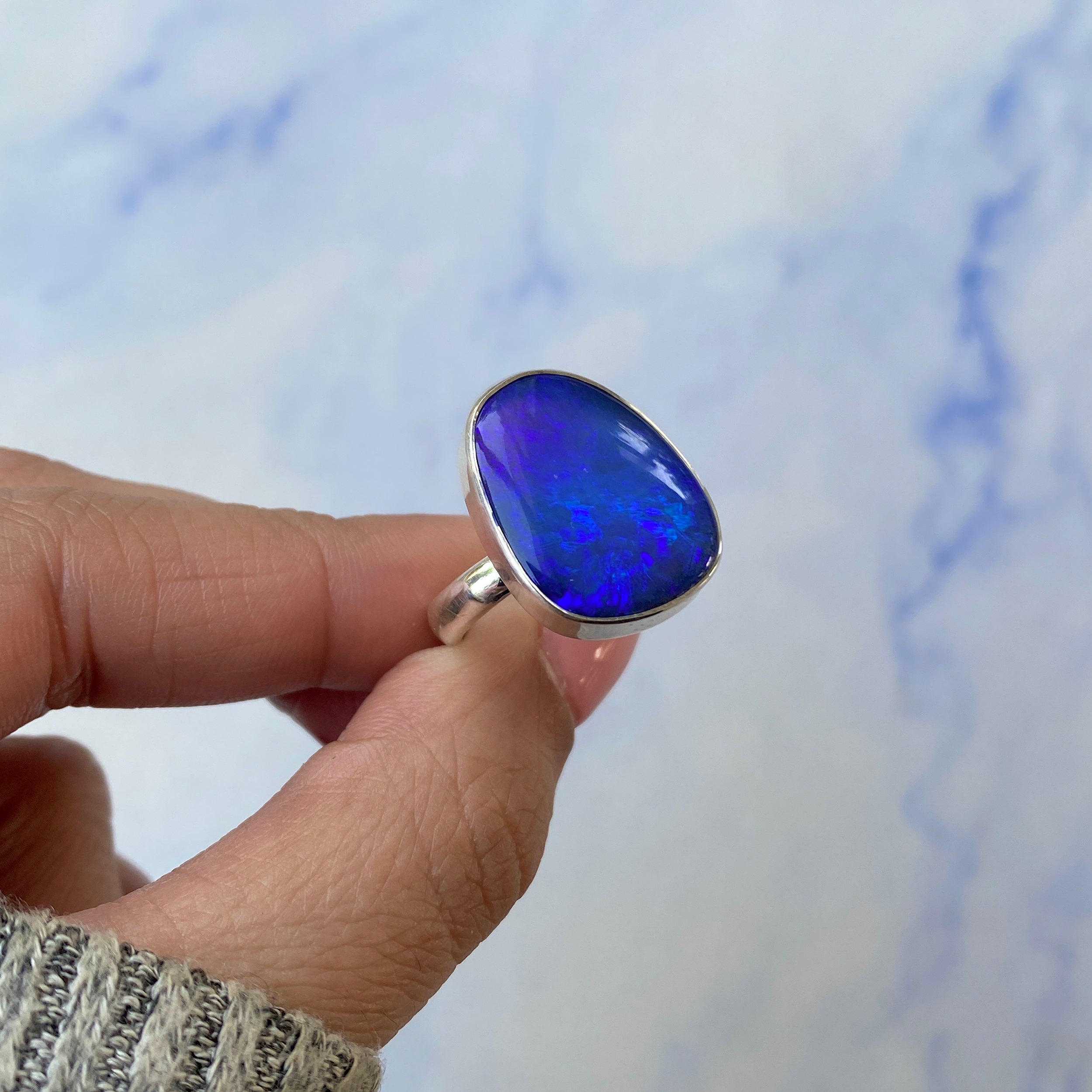 Australian Opal Adjustable Ring-(AOD-R-7.)
