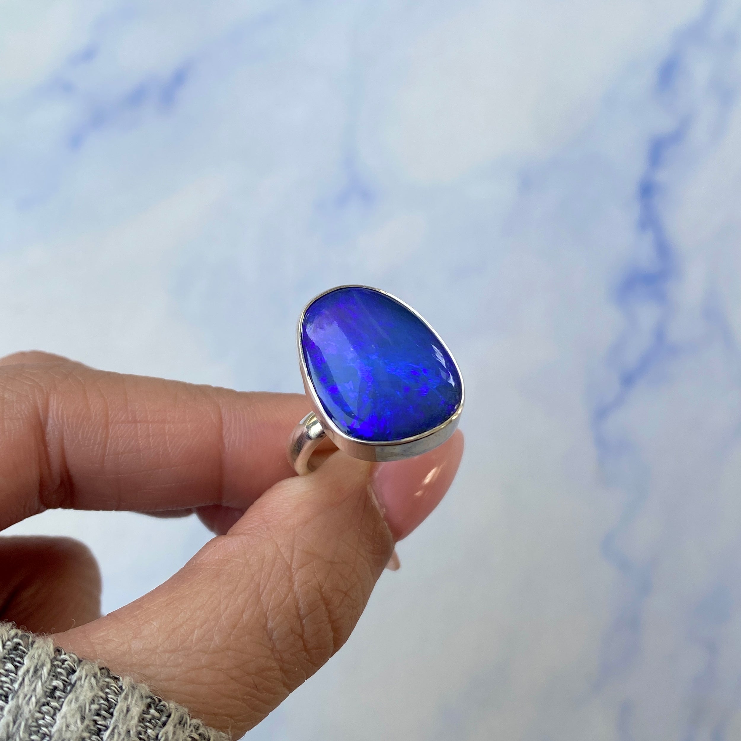 Australian Opal Adjustable Ring-(AOD-R-7.)