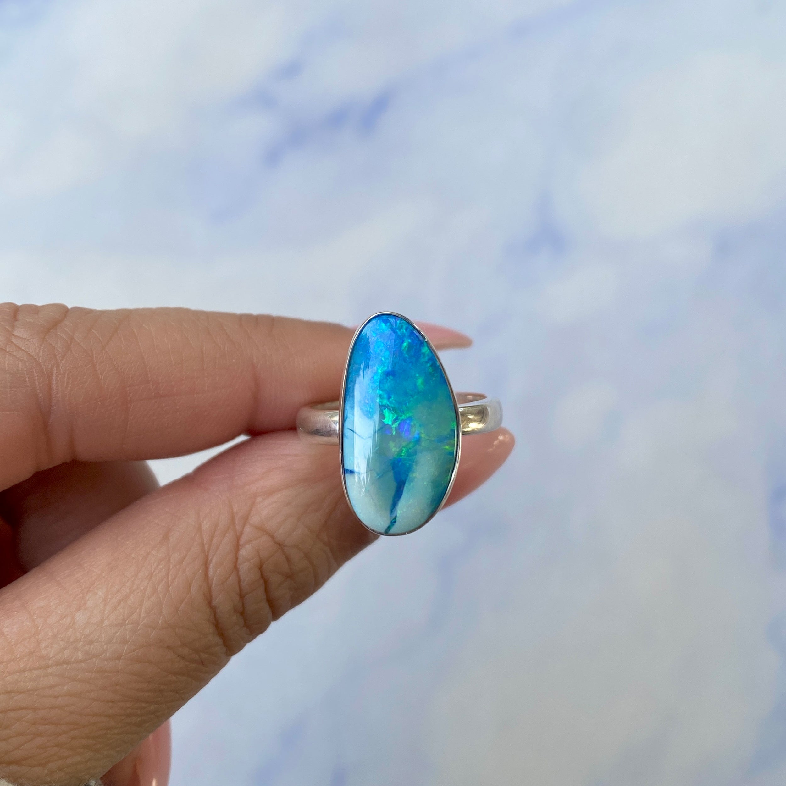 Australian Opal Adjustable Ring-(AOD-R-8.)