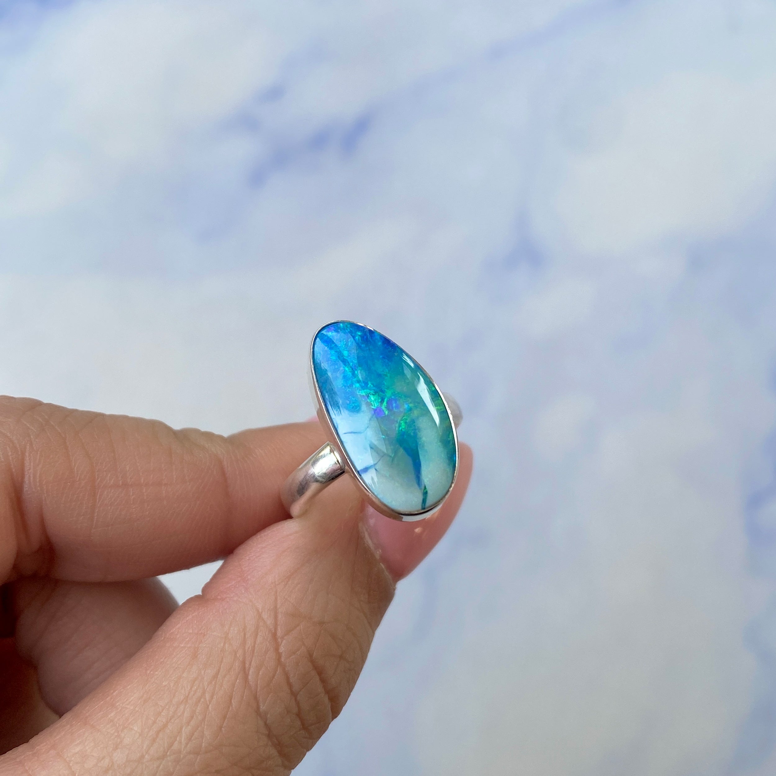 Australian Opal Adjustable Ring-(AOD-R-8.)