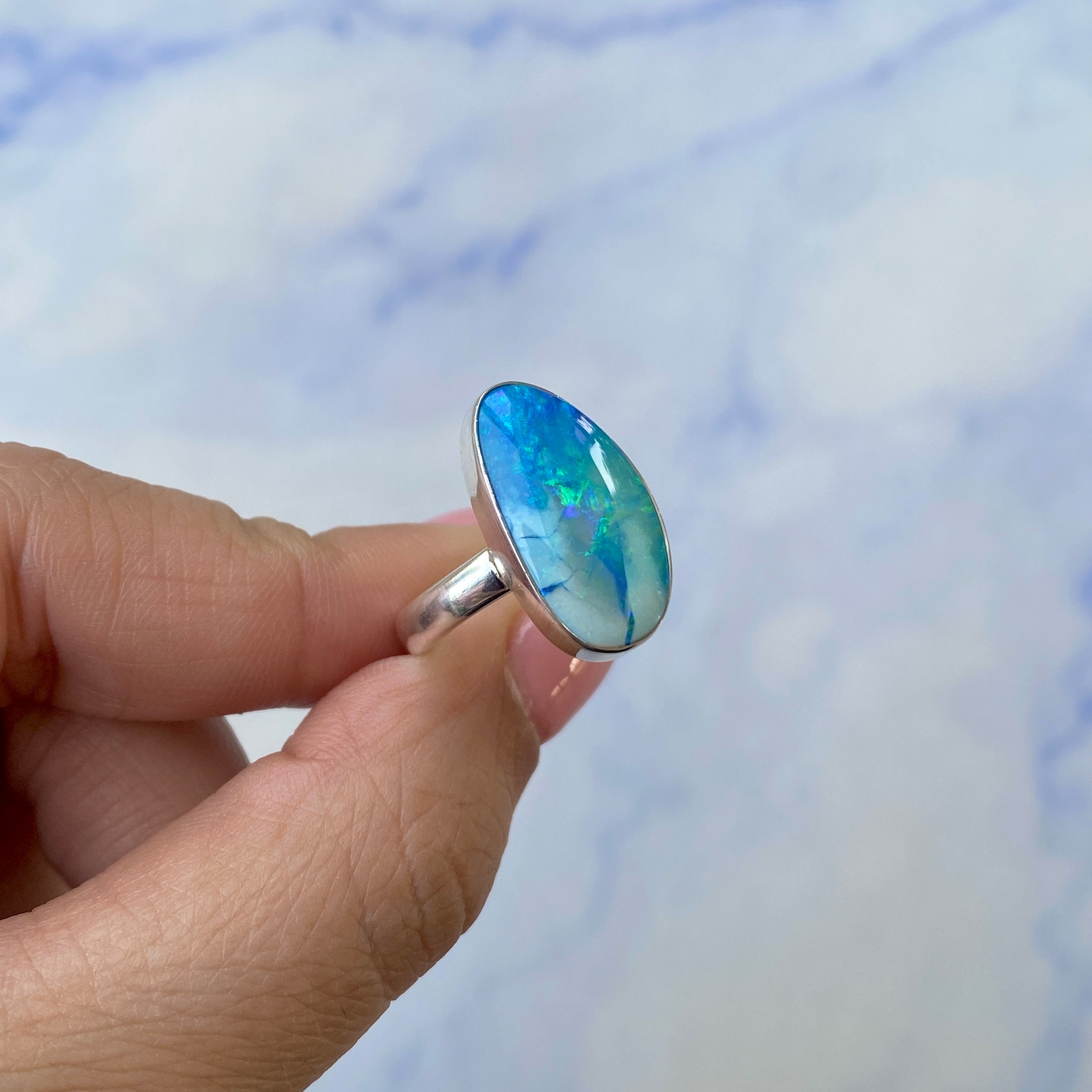 Australian Opal Adjustable Ring-(AOD-R-8.)