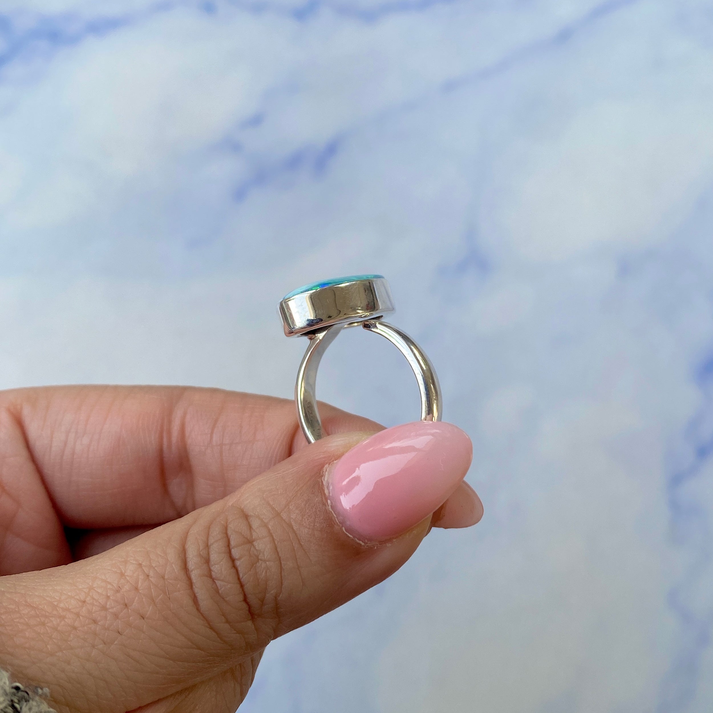 Australian Opal Adjustable Ring-(AOD-R-8.)