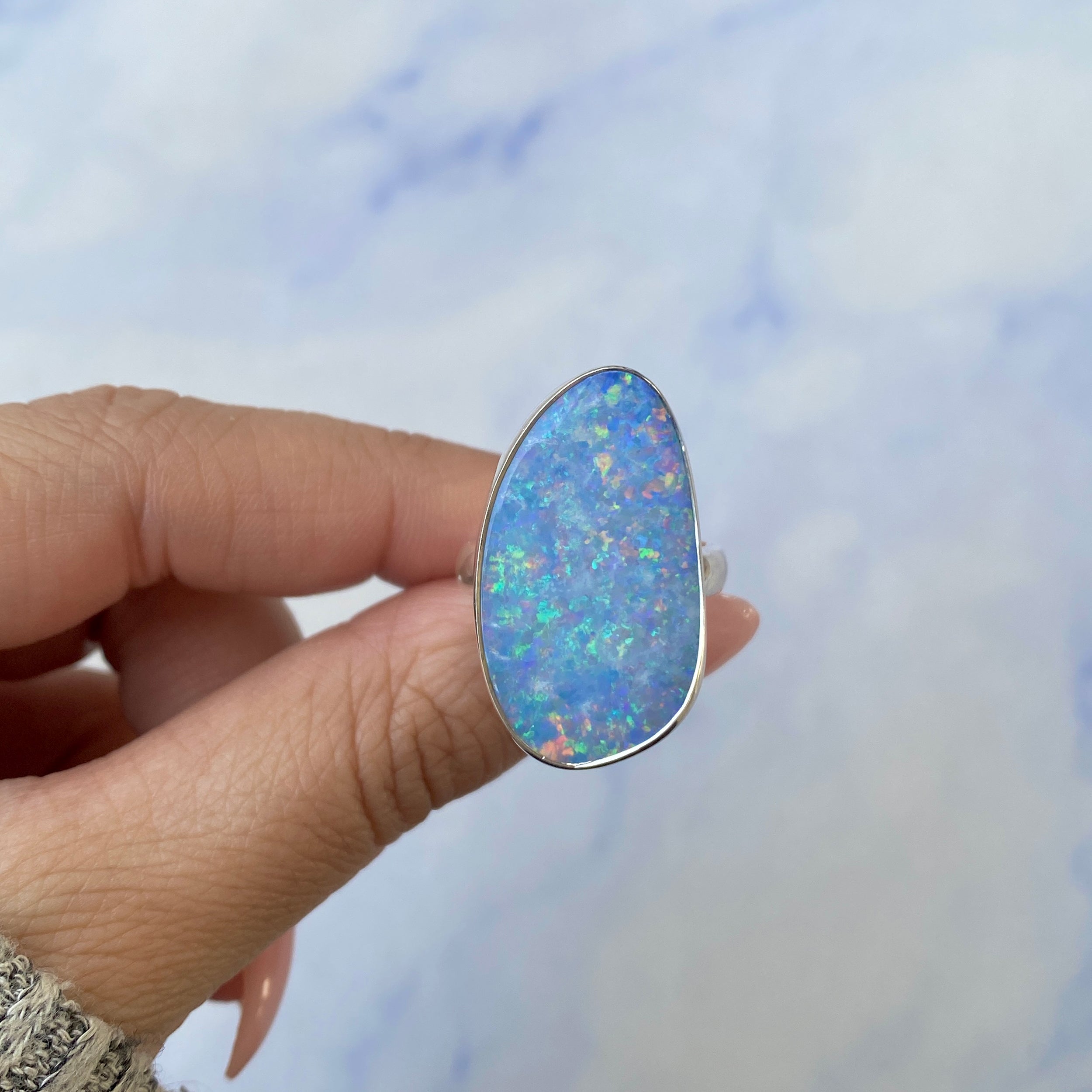 Australian Opal Adjustable Ring-(AOD-R-9.)