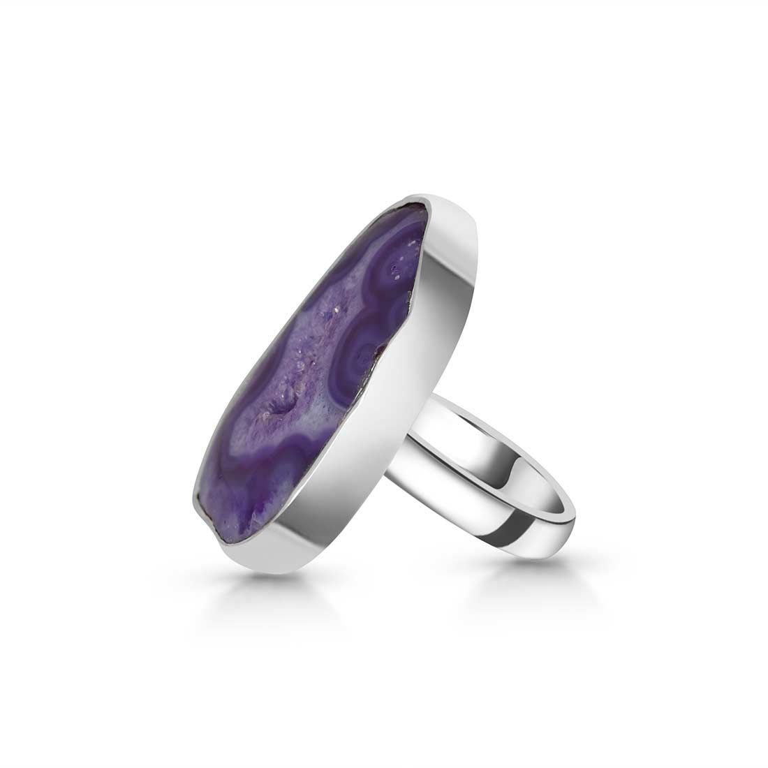 Purple Agate Adjustable Ring-(APU-R-15.)