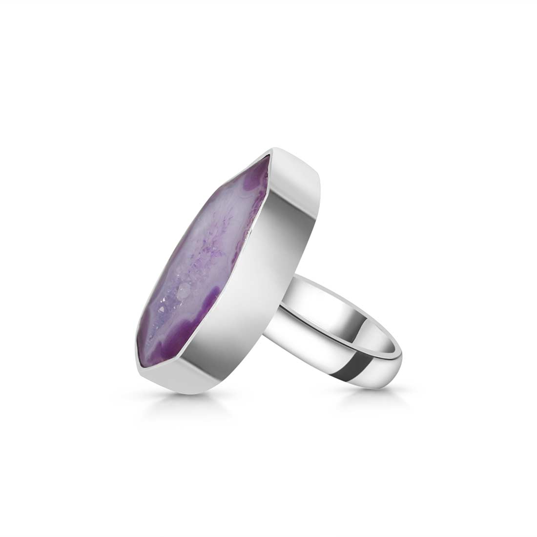 Purple Agate Adjustable Ring-(APU-R-17.)