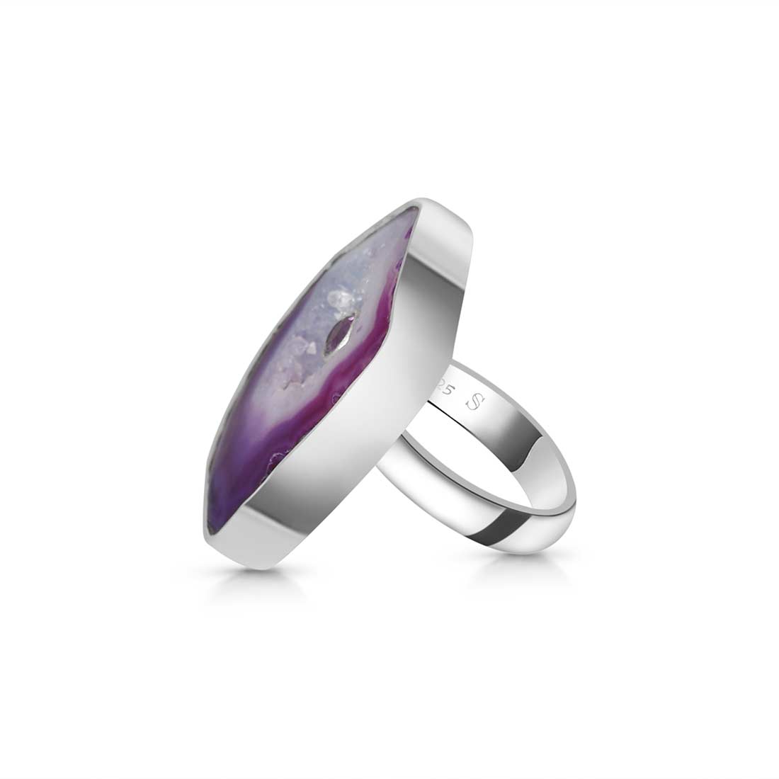 Purple Agate Adjustable Ring-(APU-R-21.)