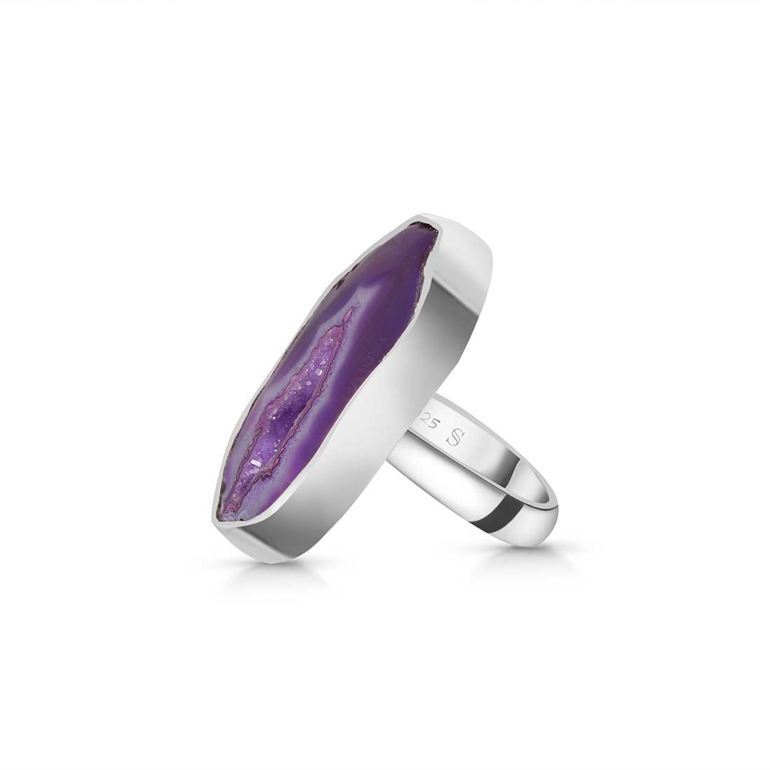 Purple Agate Adjustable Ring-(APU-R-29.)