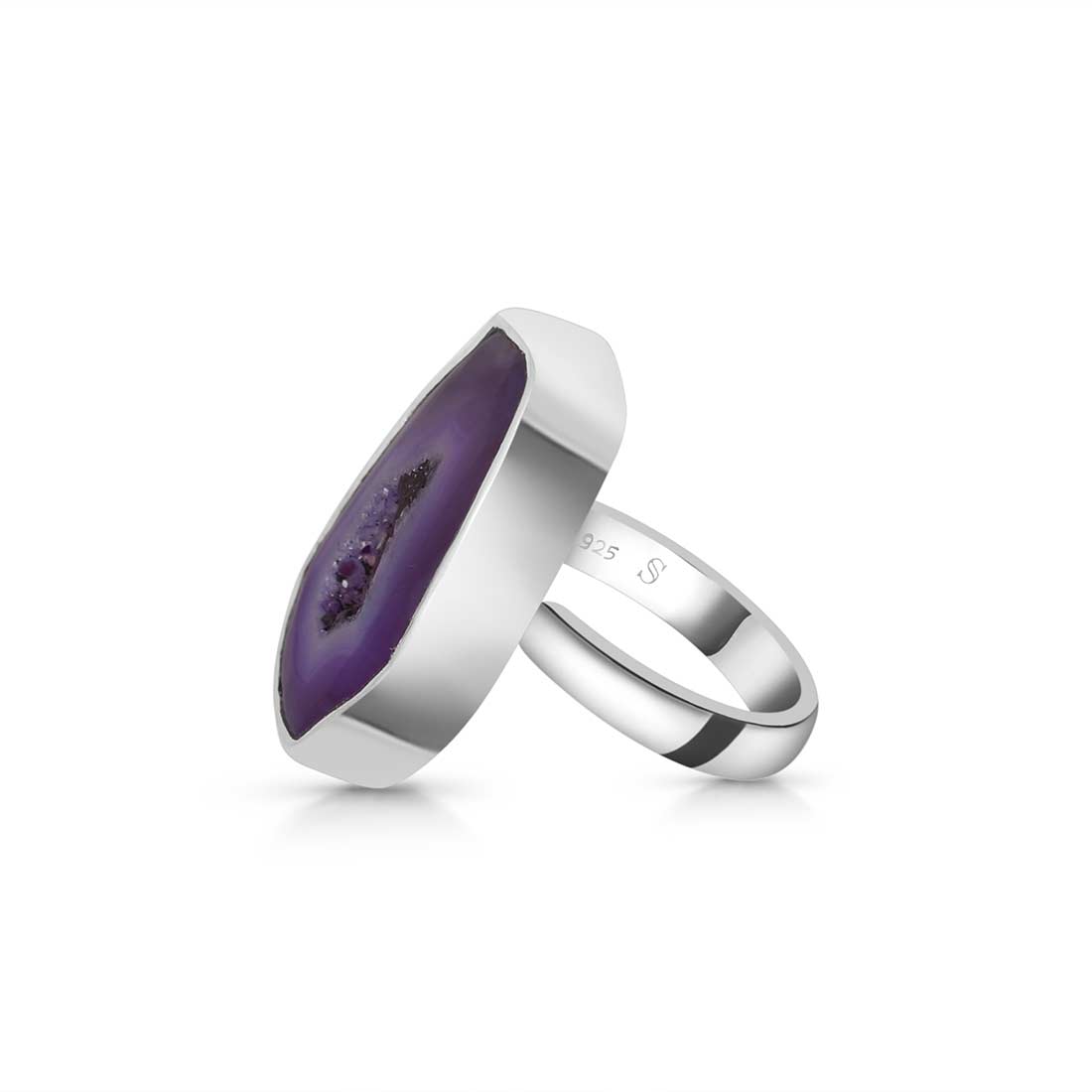 Purple Agate Adjustable Ring-(APU-R-37.)