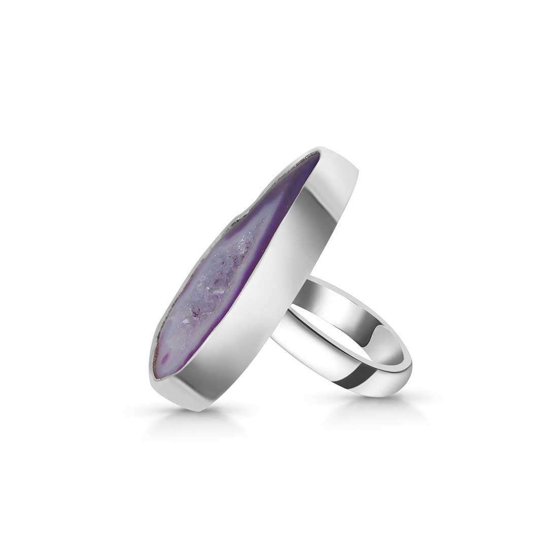 Purple Agate Adjustable Ring-(APU-R-8.)