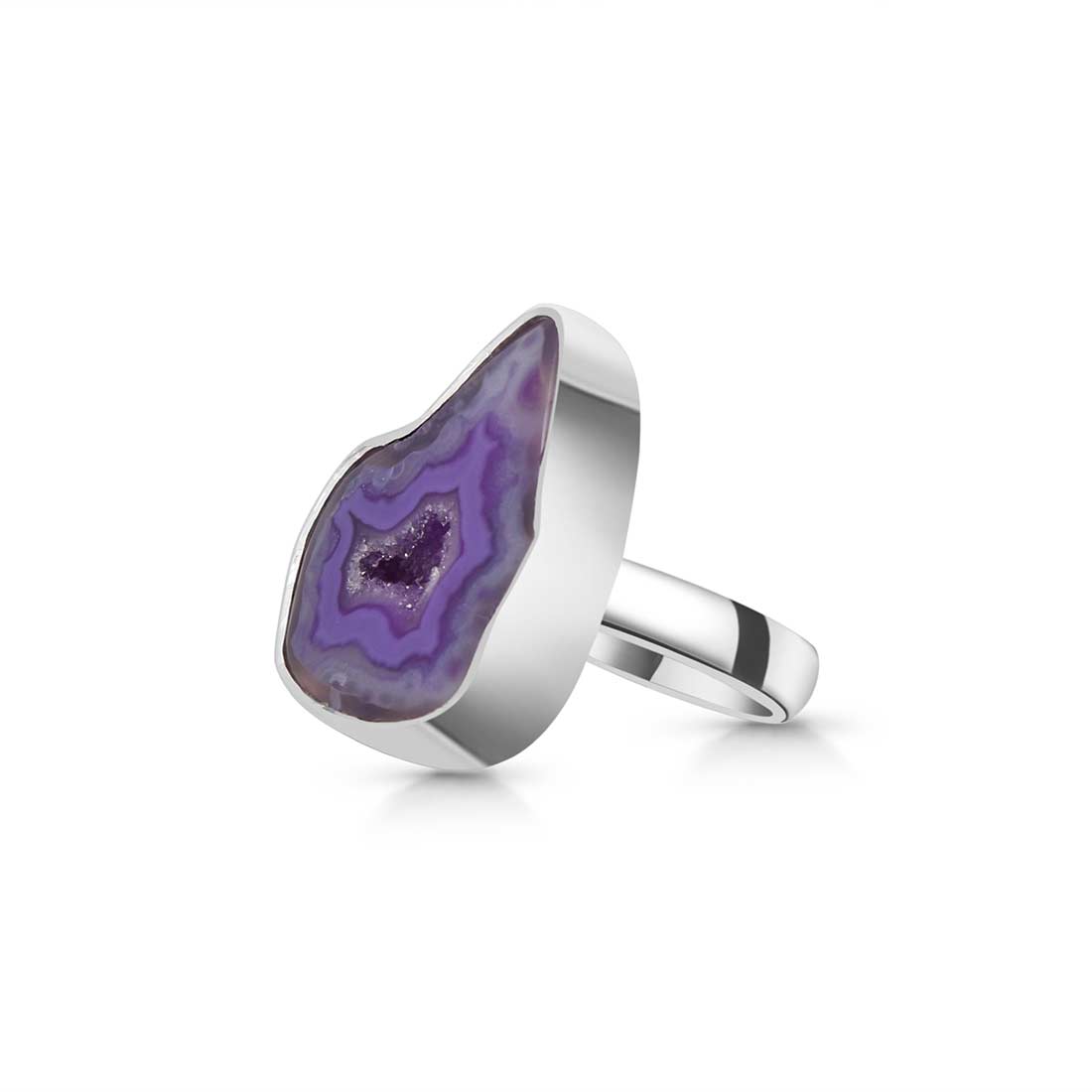 Purple Agate Adjustable Ring-(APU-R-9.)