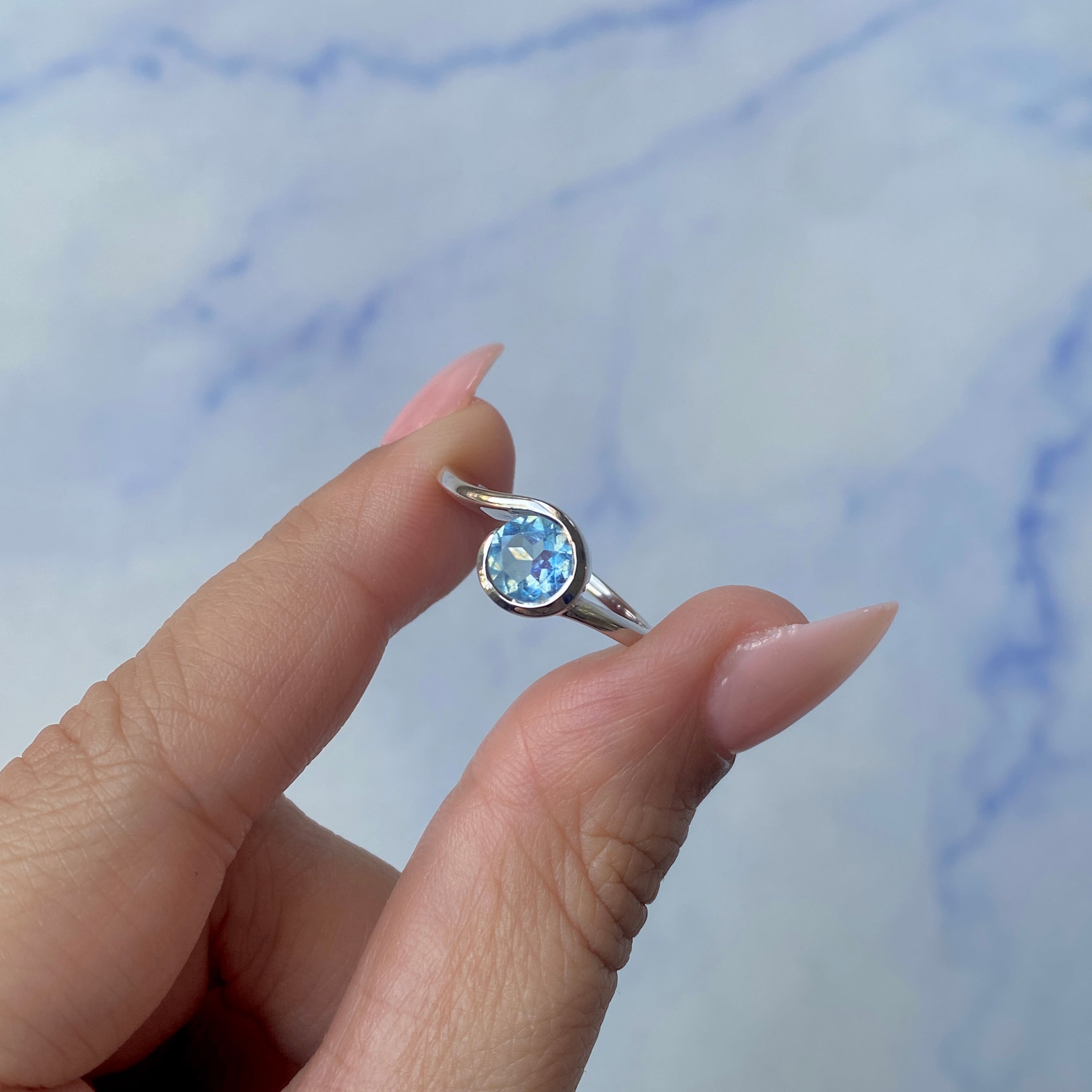 Aquamarine Ring-(AQM-SR-380.)