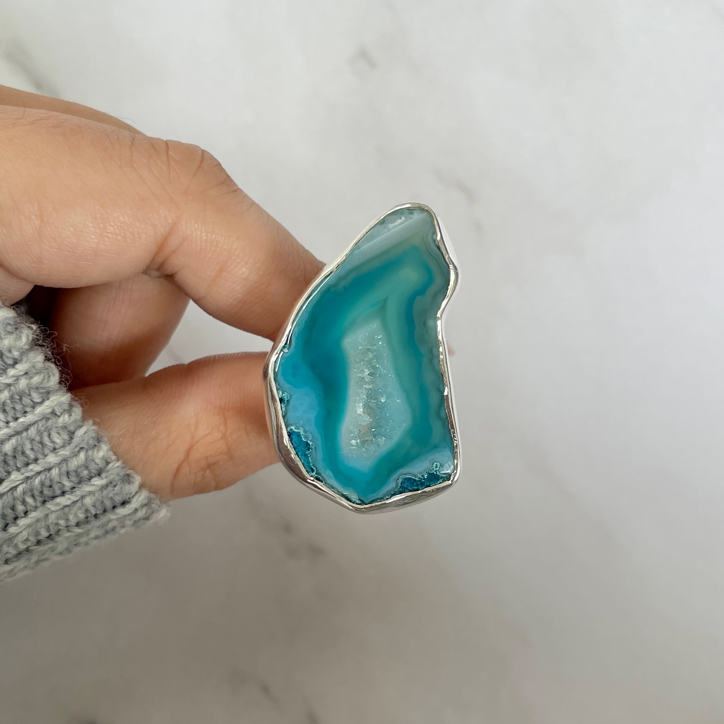 Seafoam Agate Ring-(ASF-R-11.)