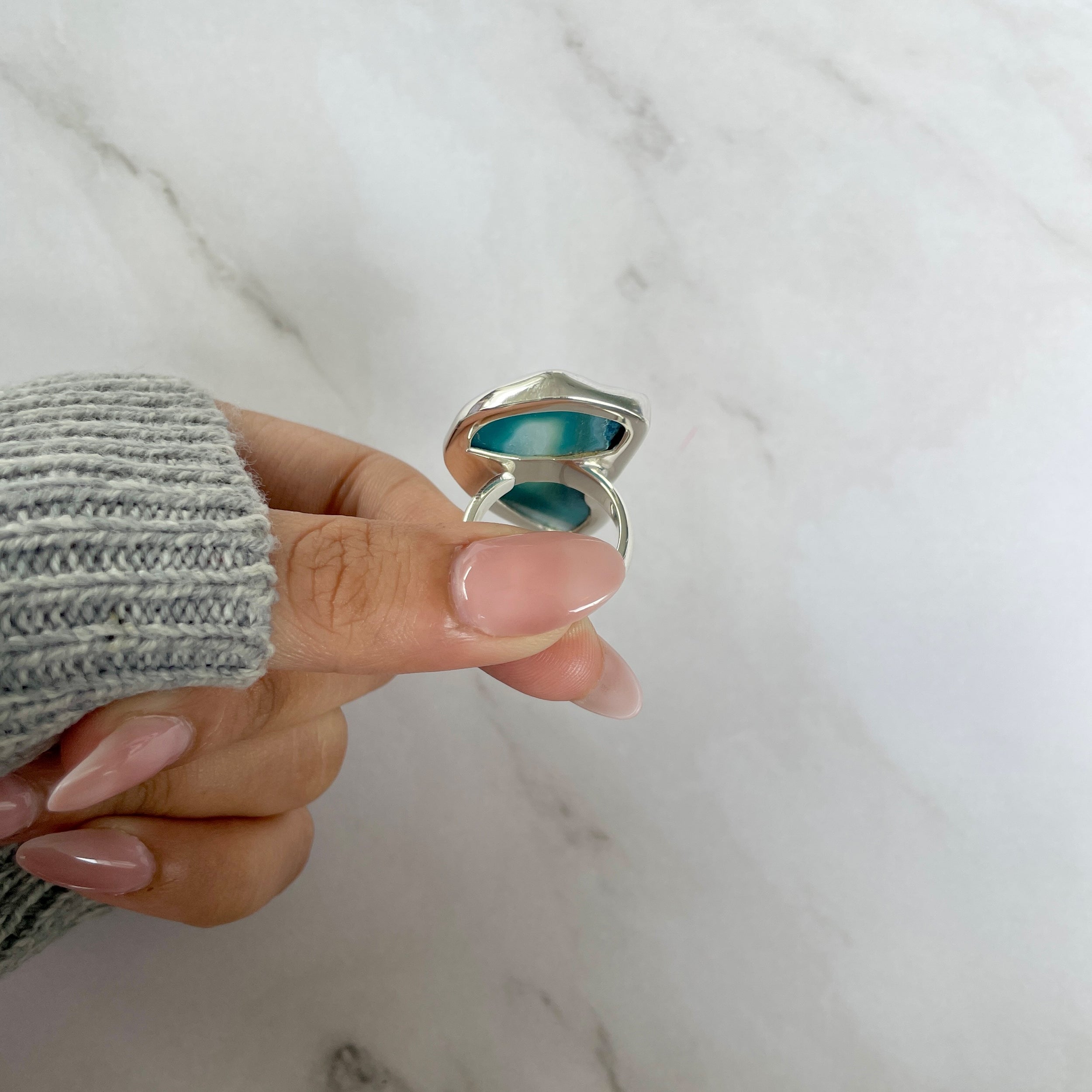 Seafoam Agate Ring-(ASF-R-11.)