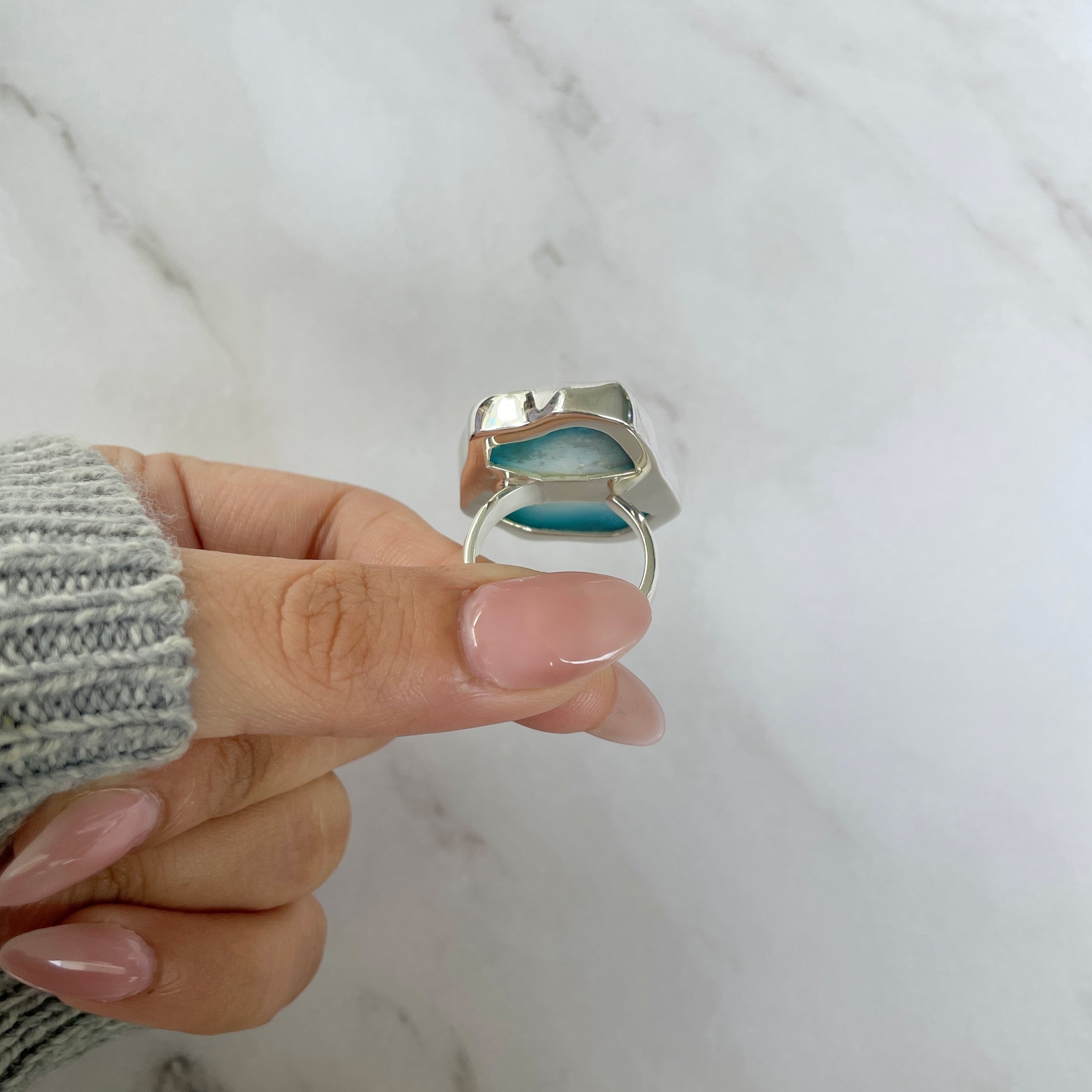 Seafoam Agate Ring-(ASF-R-16.)