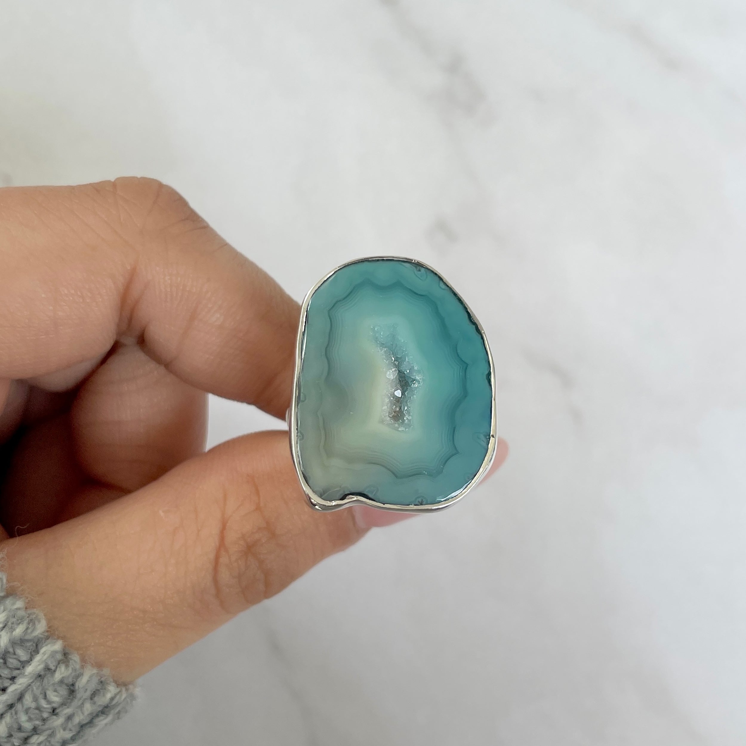 Seafoam Agate Ring-(ASF-R-18.)