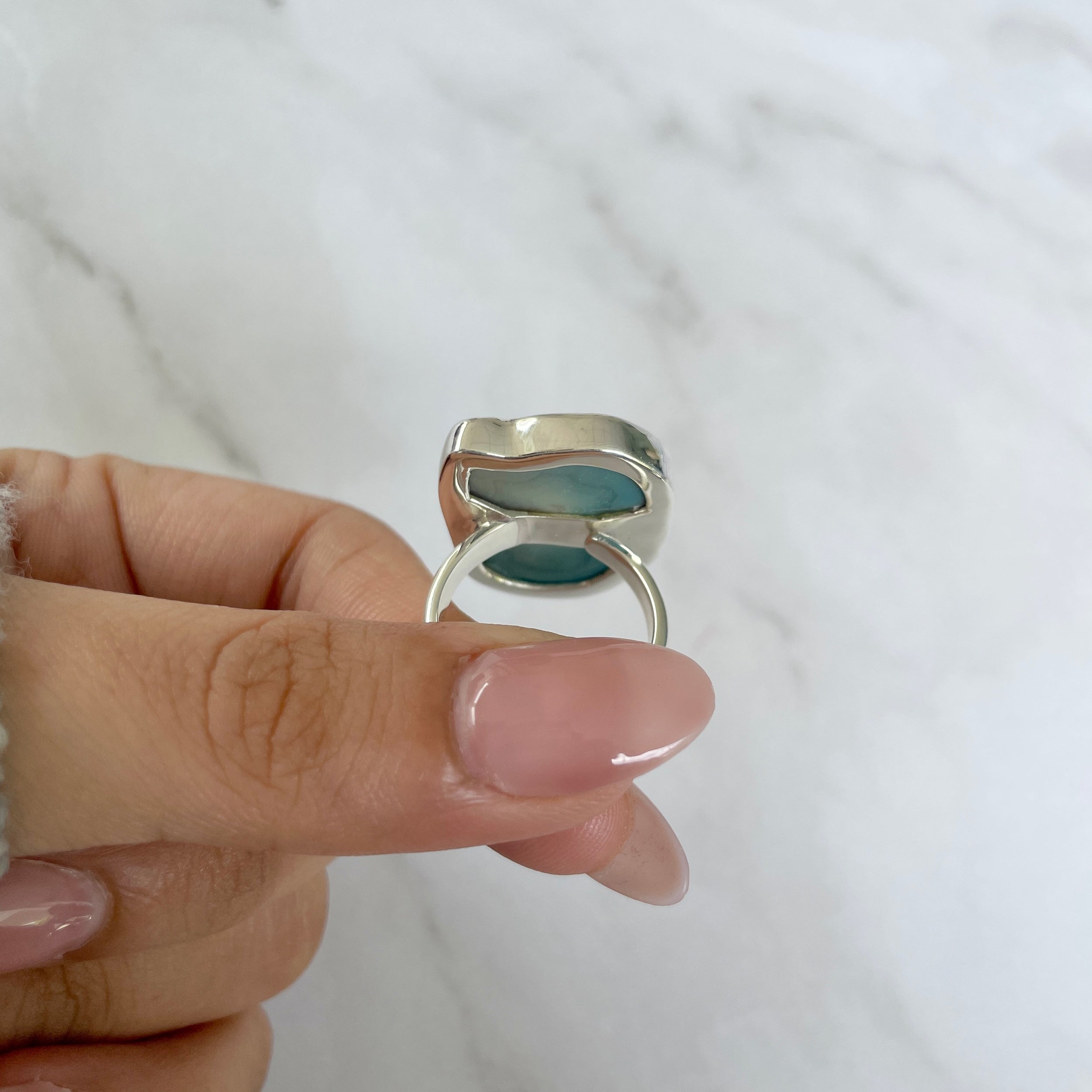 Seafoam Agate Ring-(ASF-R-18.)
