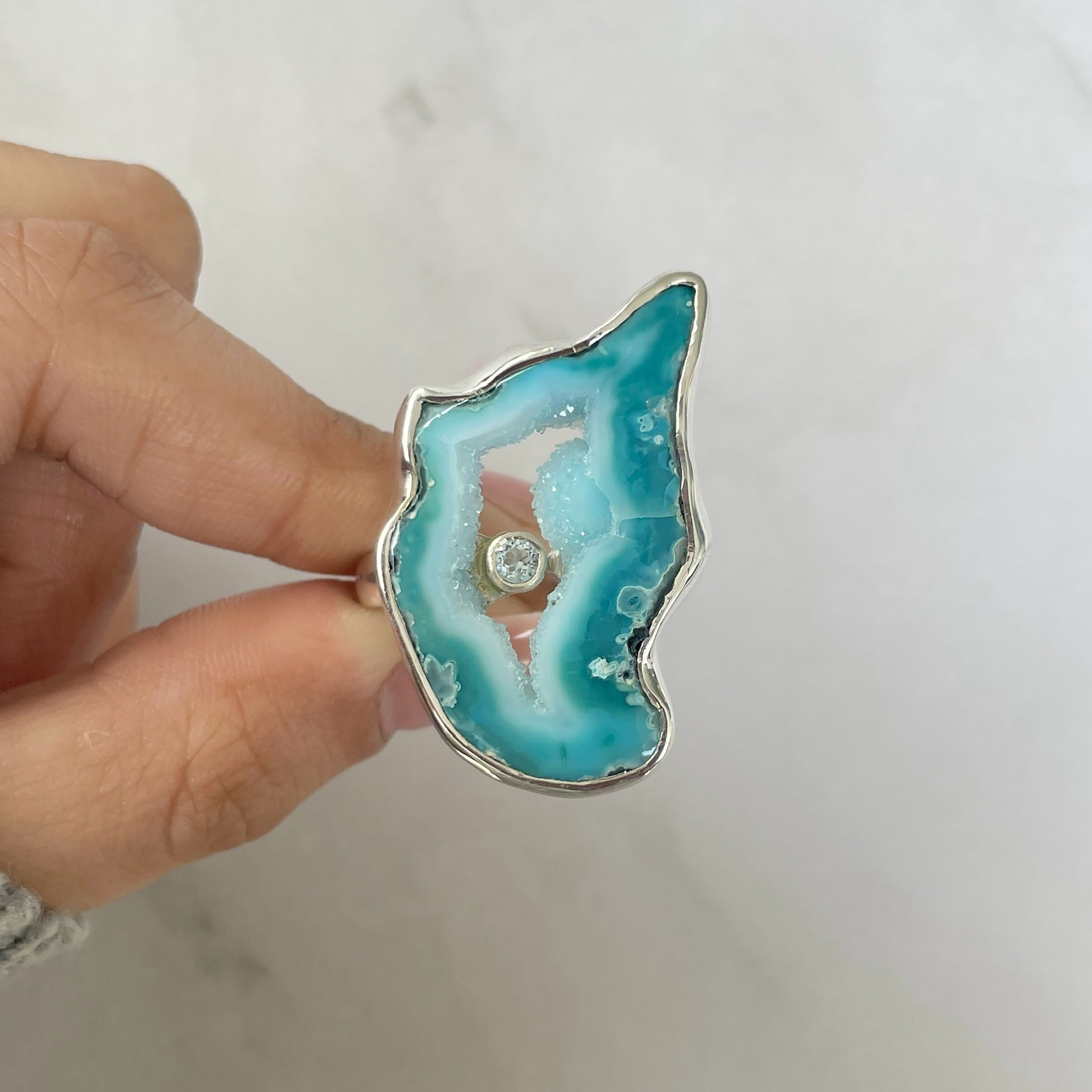Seafoam Agate Ring-(ASF-R-6.)