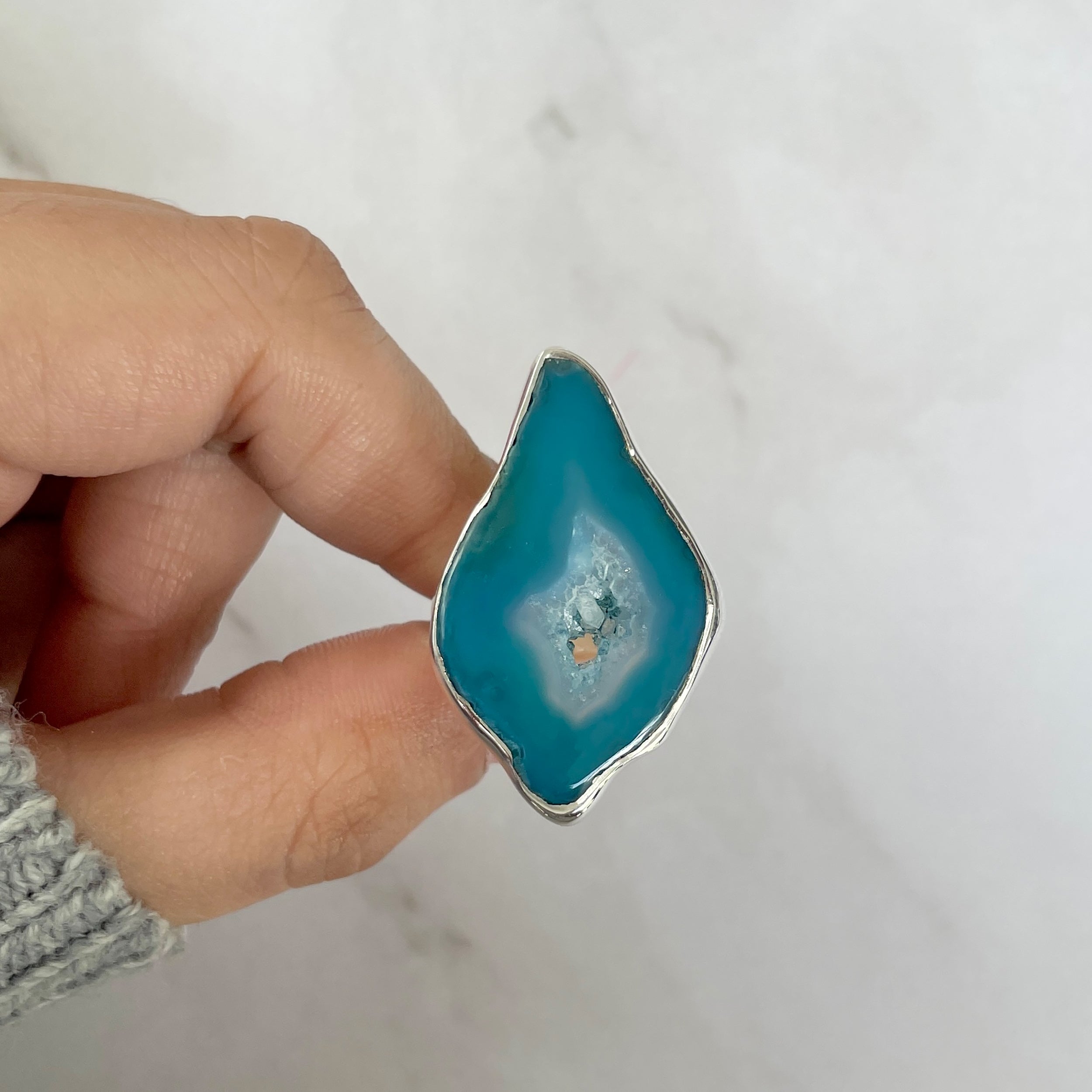 Seafoam Agate Ring-(ASF-R-8.)