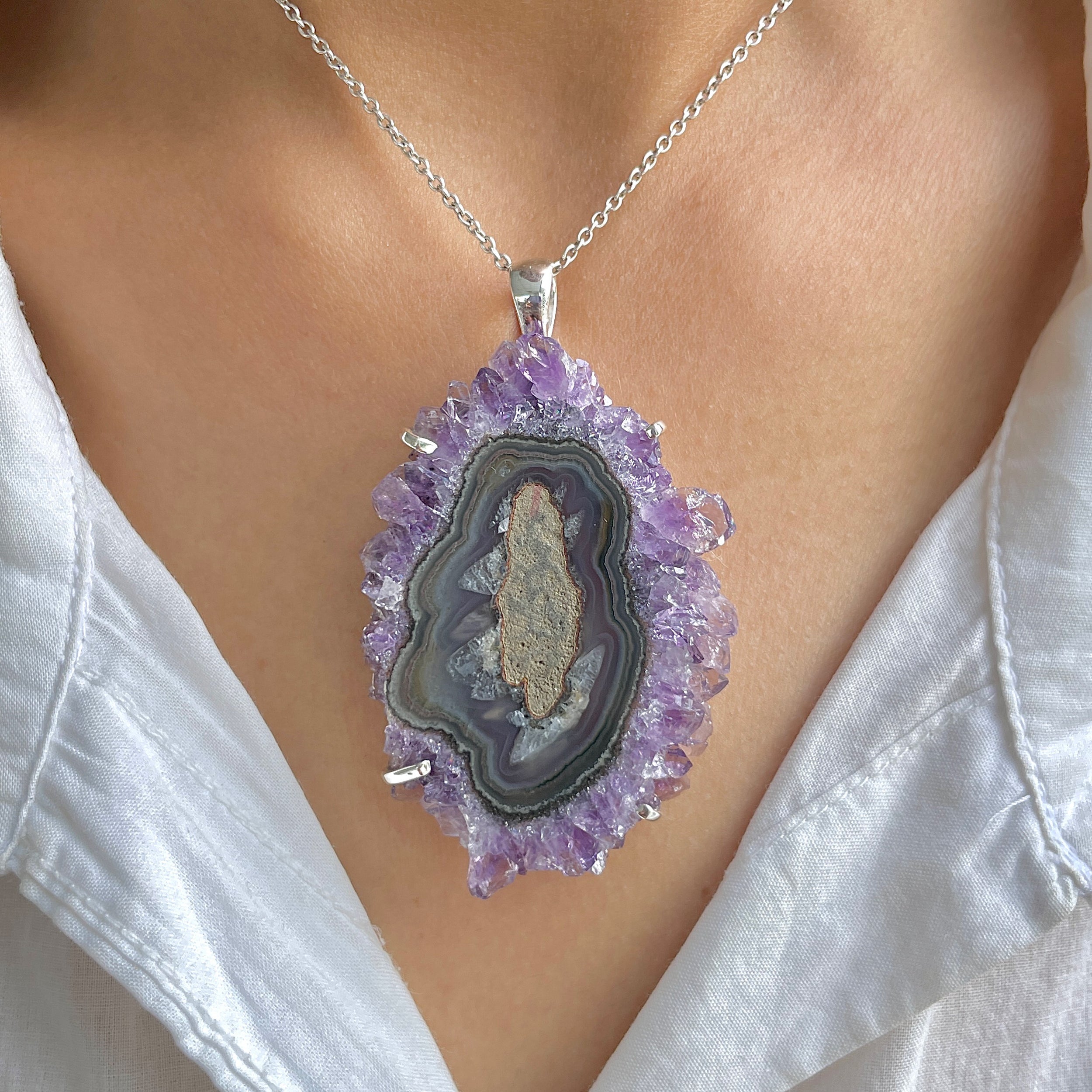 Amethyst Stalactite Pendant-(ASL-P-104.)