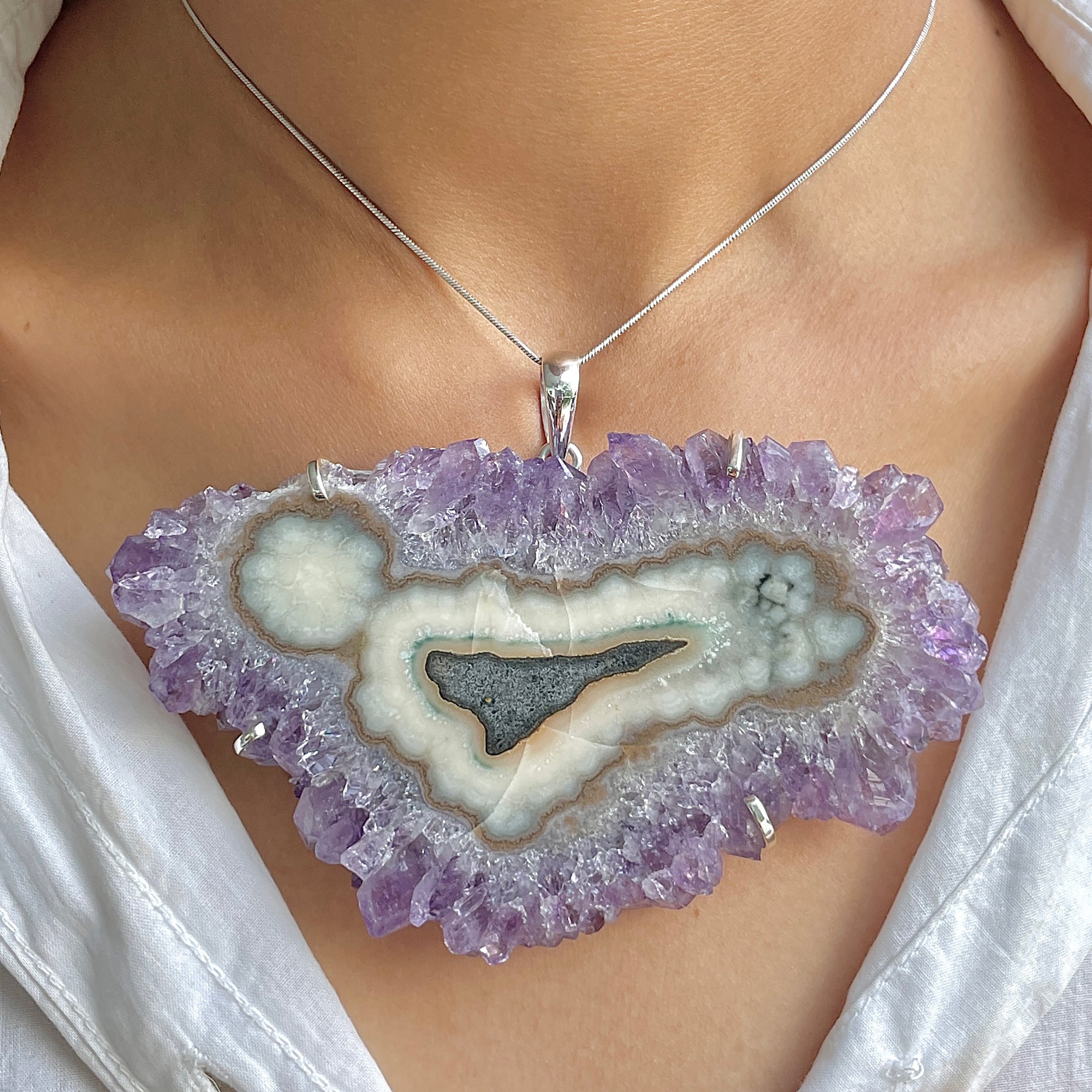 Amethyst Stalactite Pendant-(ASL-P-117.)