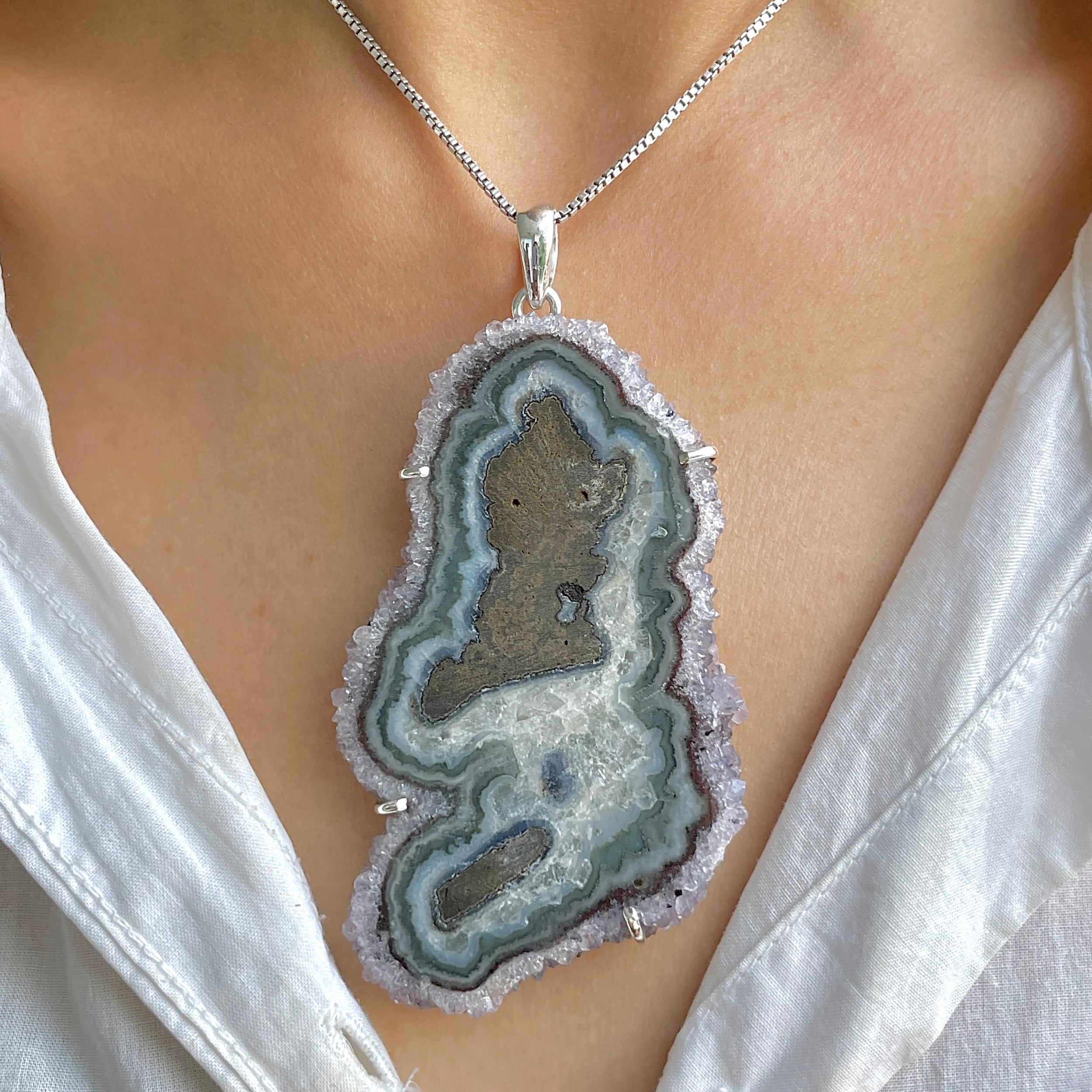 Amethyst Stalactite Pendant-(ASL-P-126.)