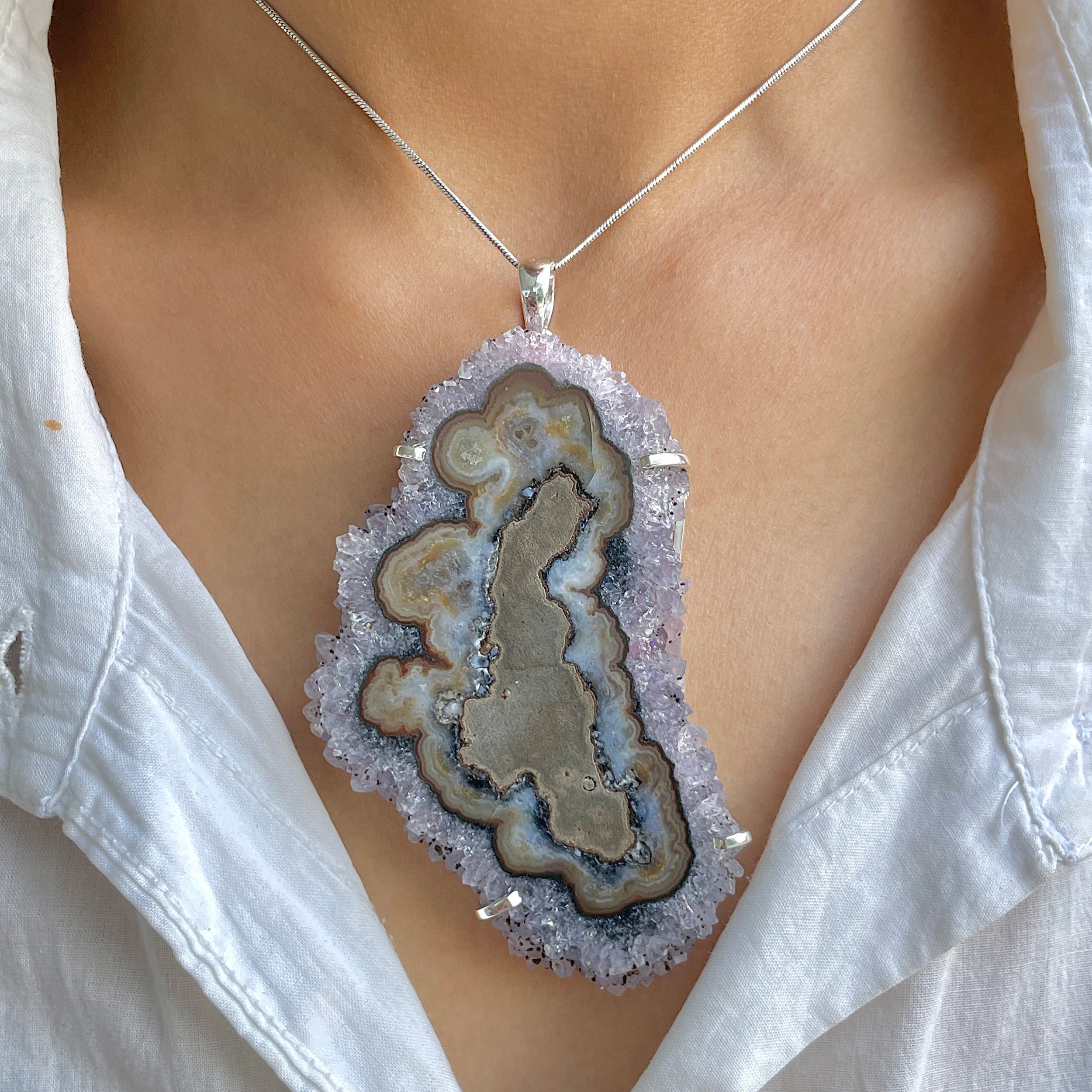 Amethyst Stalactite Pendant-(ASL-P-127.)