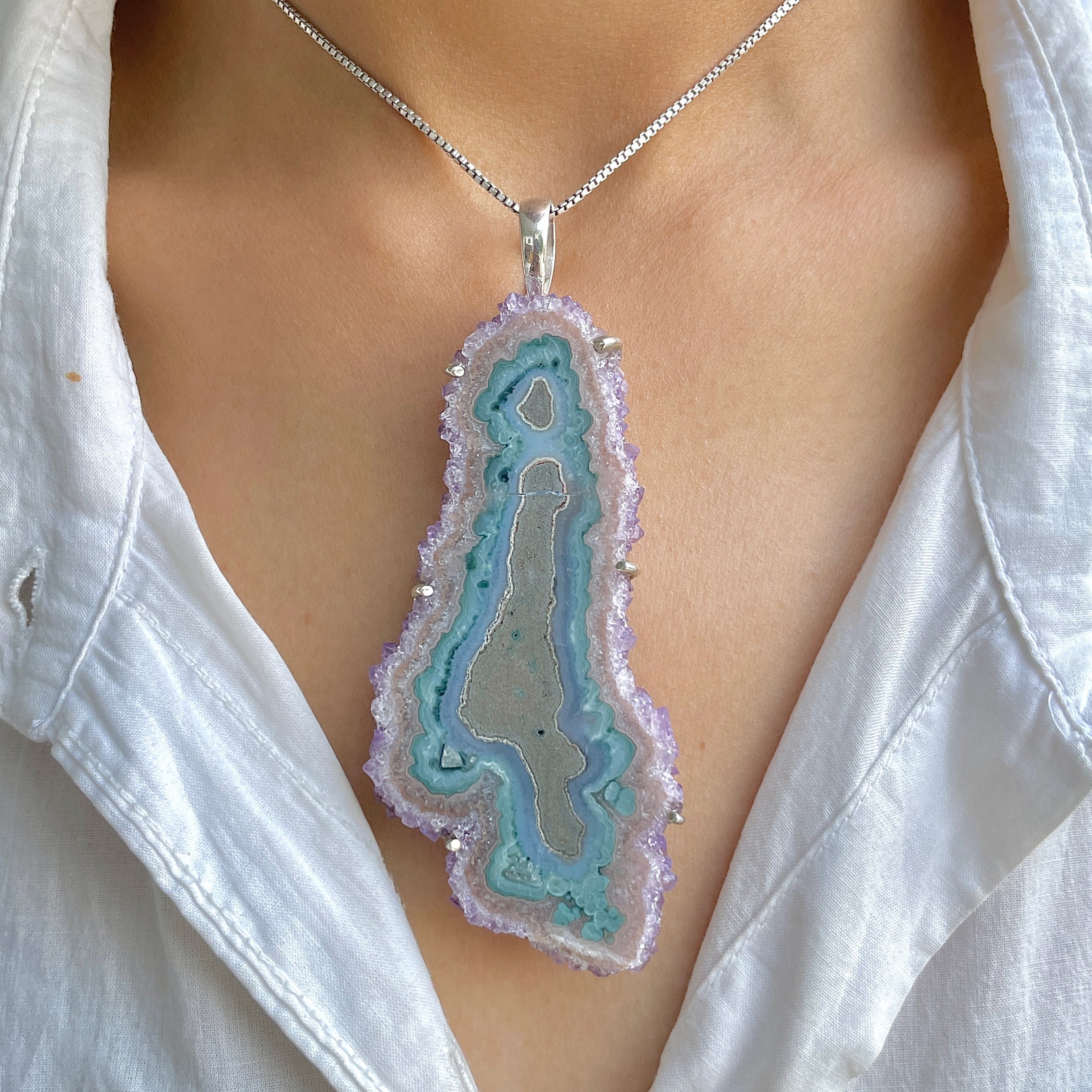 Amethyst Stalactite Pendant-(ASL-P-129.)