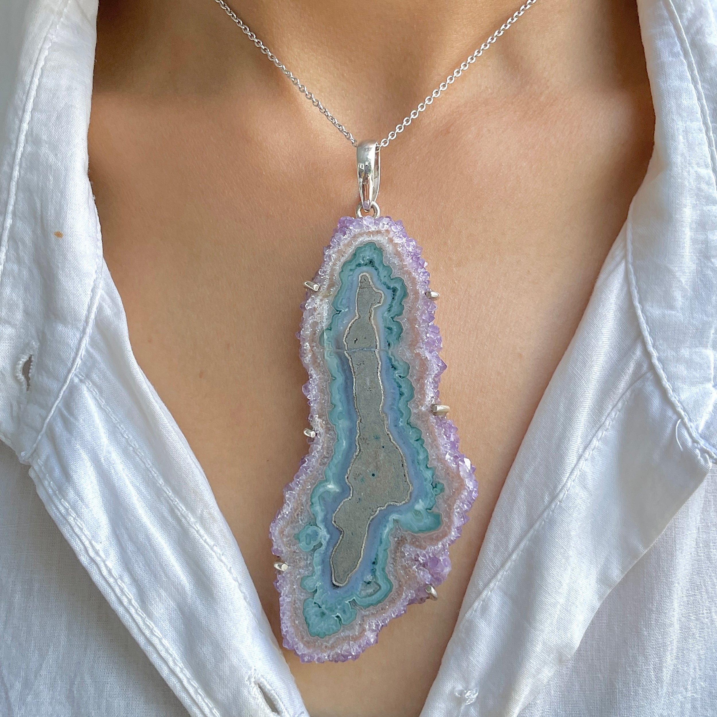 Amethyst Stalactite Pendant-(ASL-P-130.)