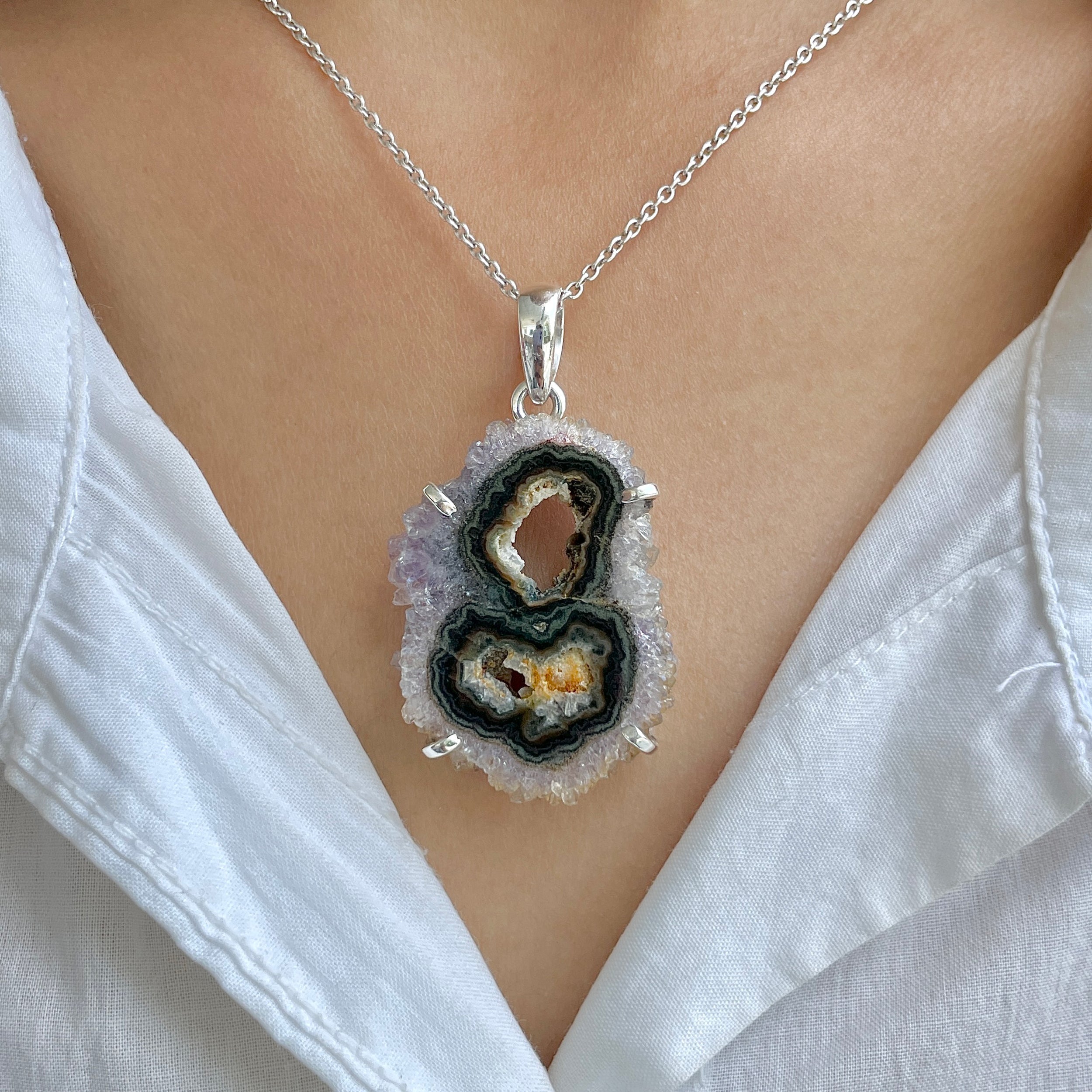 Amethyst Stalactite Pendant-(ASL-P-226.)