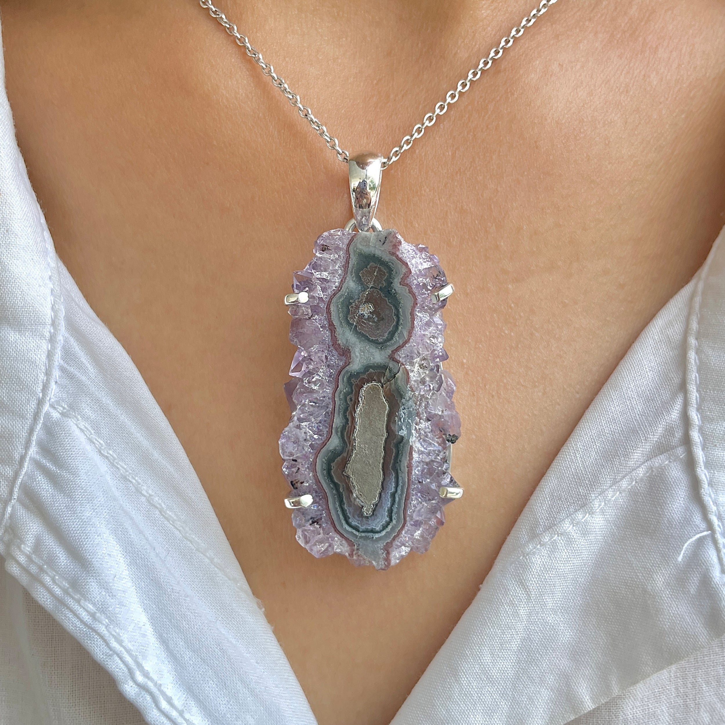 Amethyst Stalactite Pendant-(ASL-P-29.)