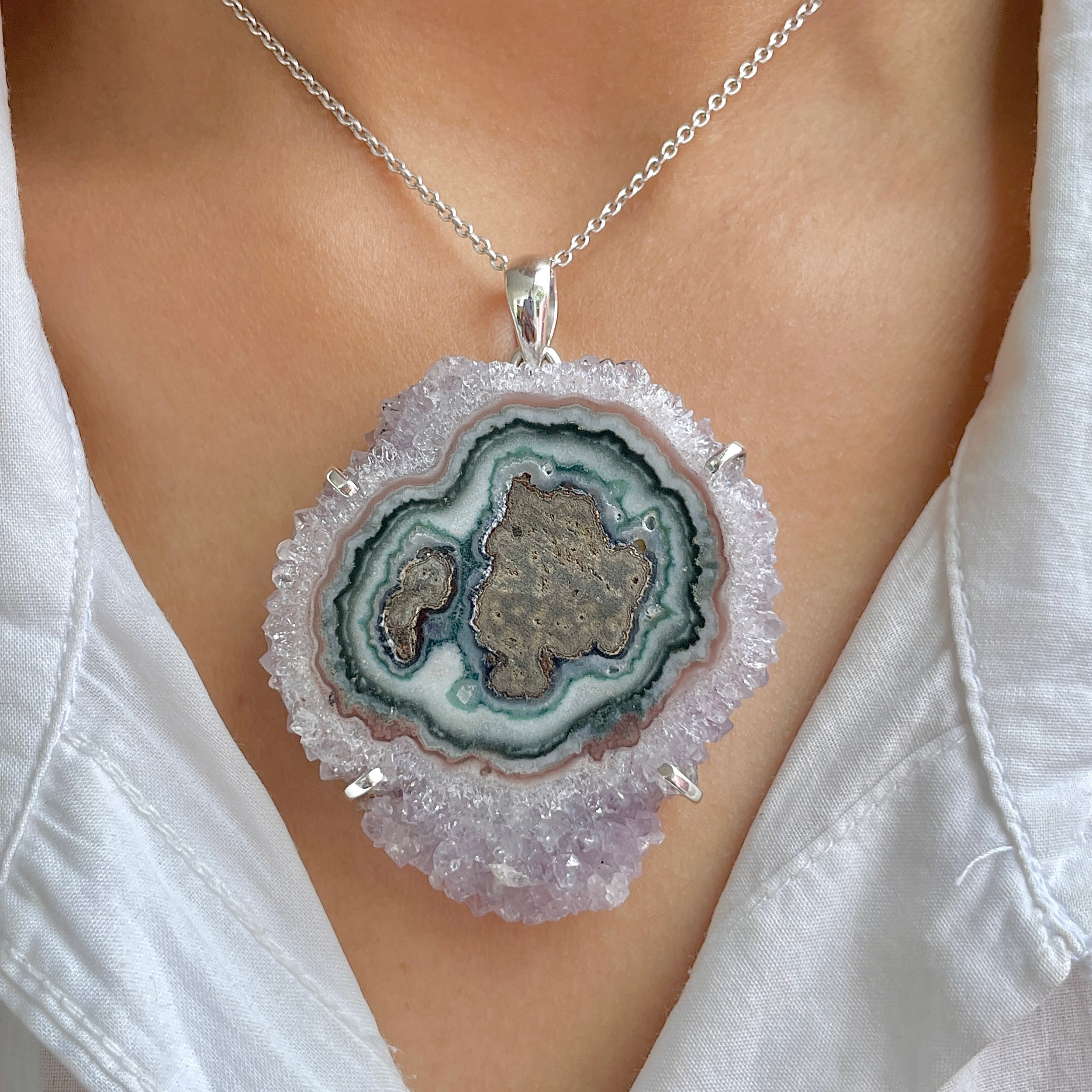 Amethyst Stalactite Pendant-(ASL-P-338.)