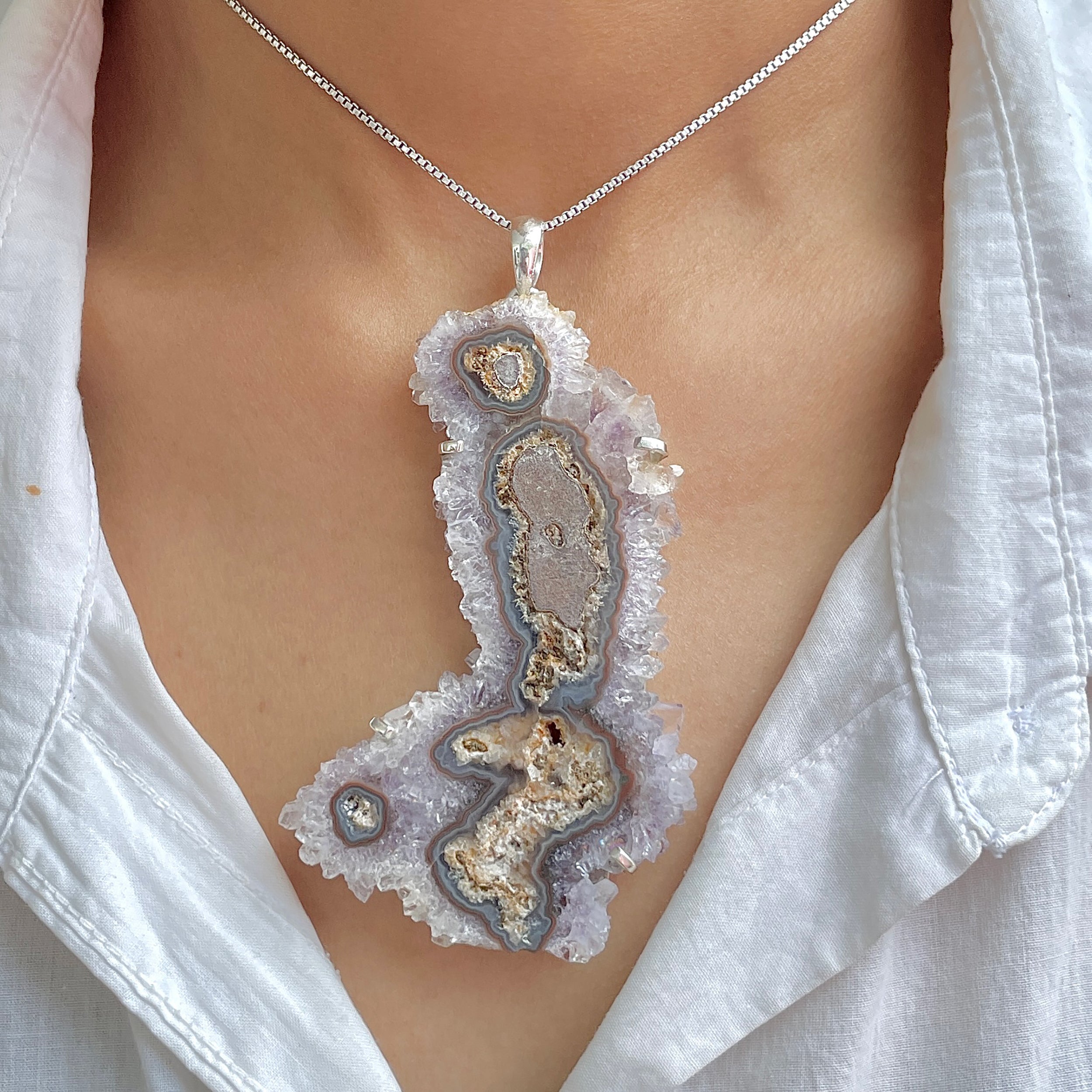 Amethyst Stalactite Pendant-(ASL-P-341.)