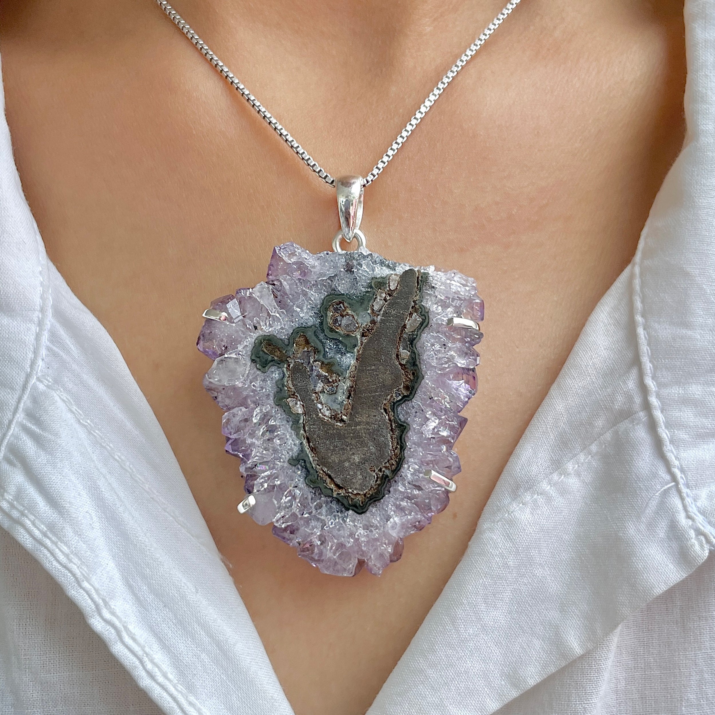 Amethyst Stalactite Pendant-(ASL-P-344.)