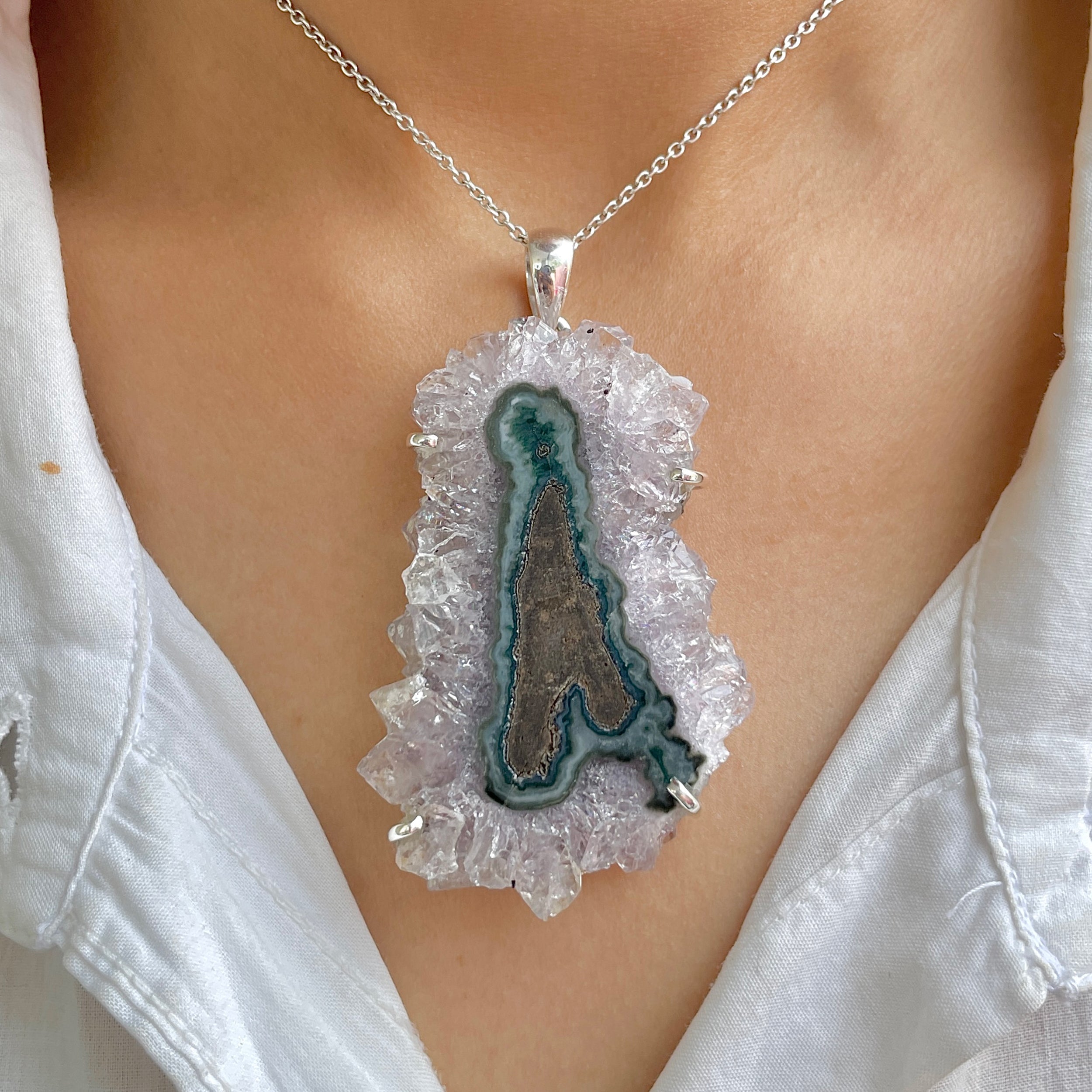 Amethyst Stalactite Pendant-(ASL-P-359.)