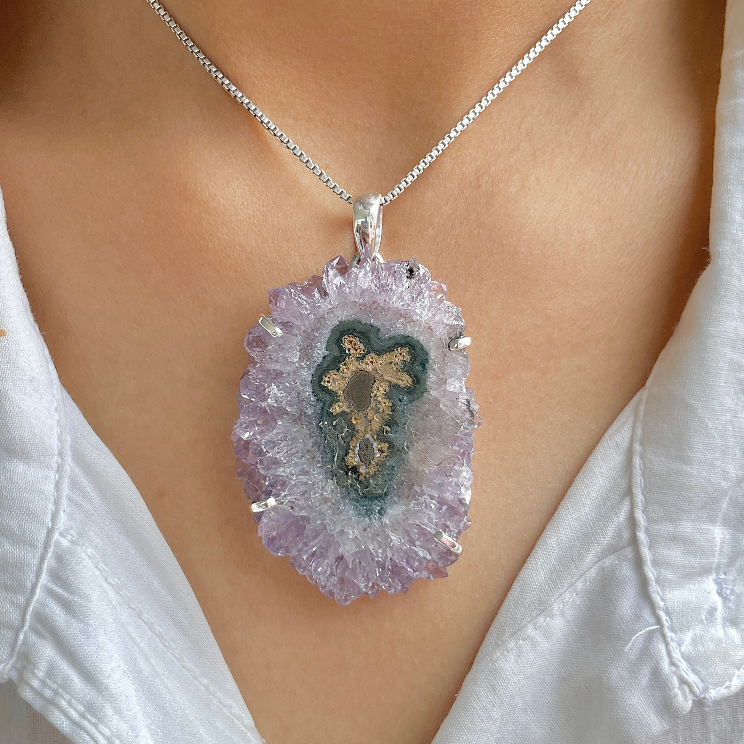 Amethyst Stalactite Pendant-(ASL-P-363.)