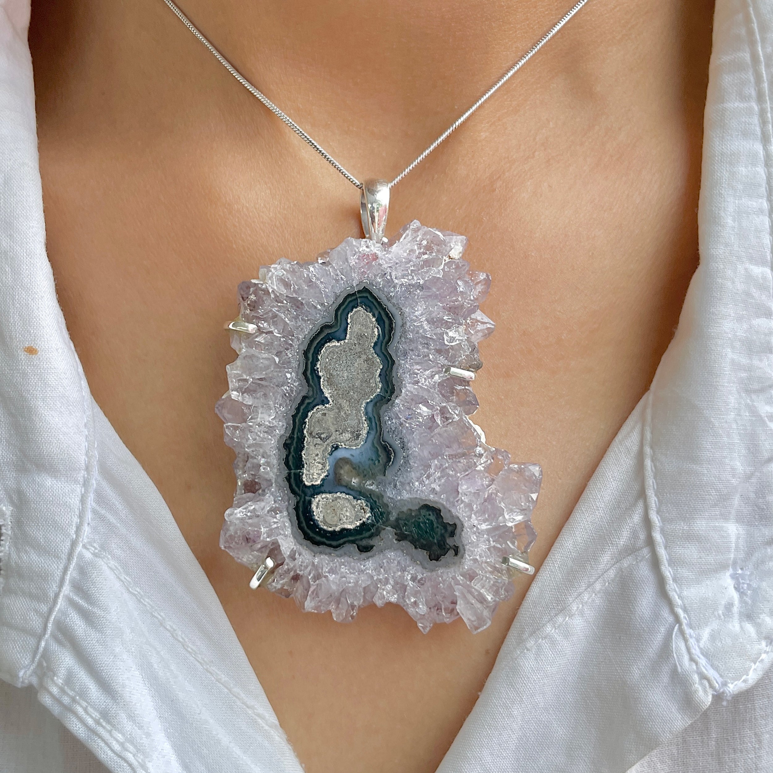 Amethyst Stalactite Pendant-(ASL-P-375.)