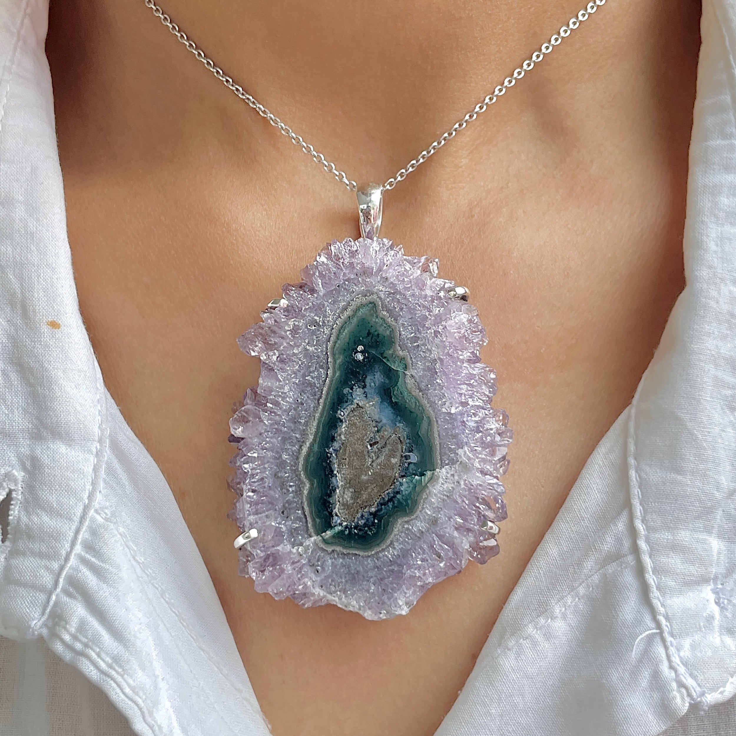 Amethyst Stalactite Pendant-(ASL-P-377.)